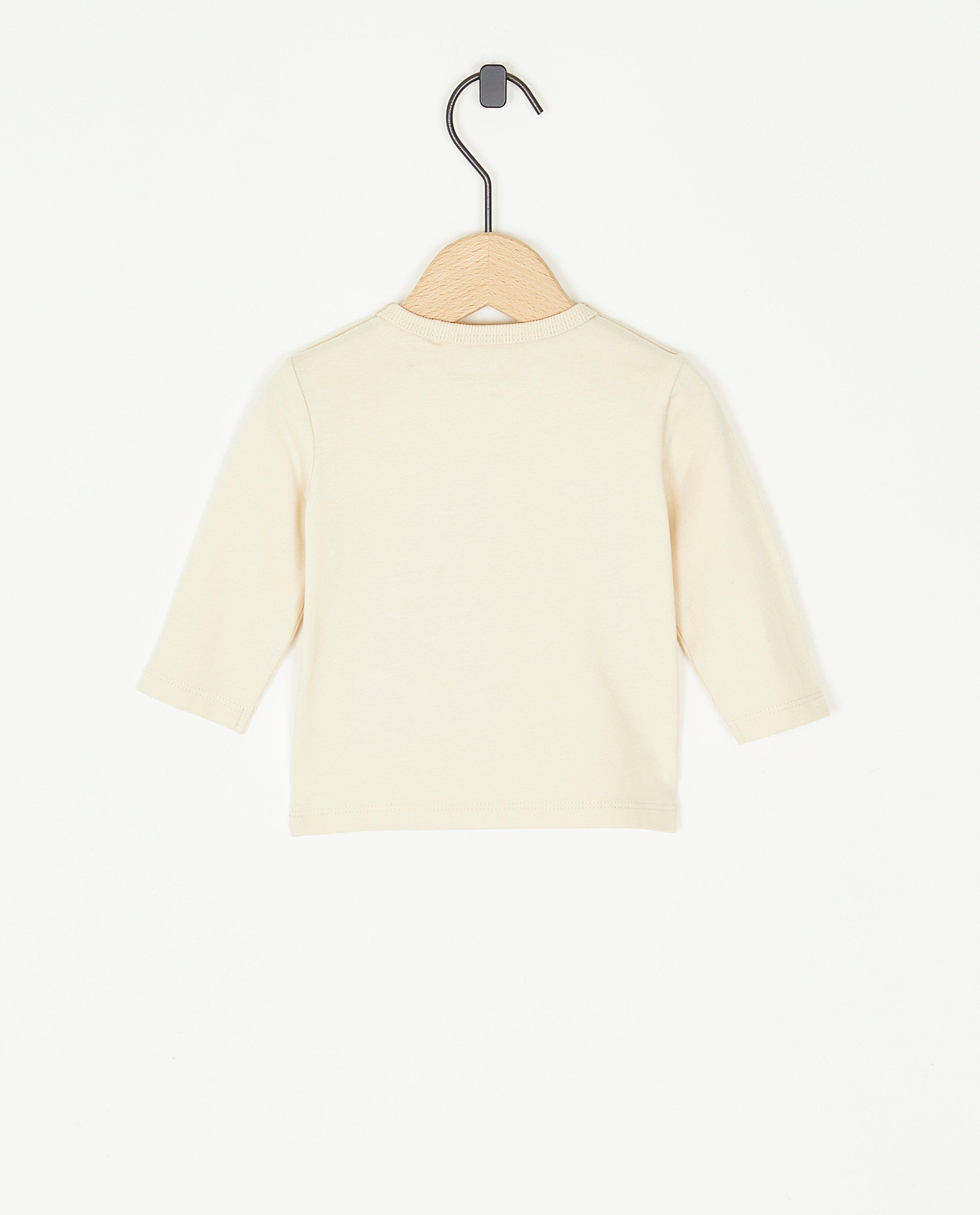 T-shirts - Beige longsleeve met leeuwenprint