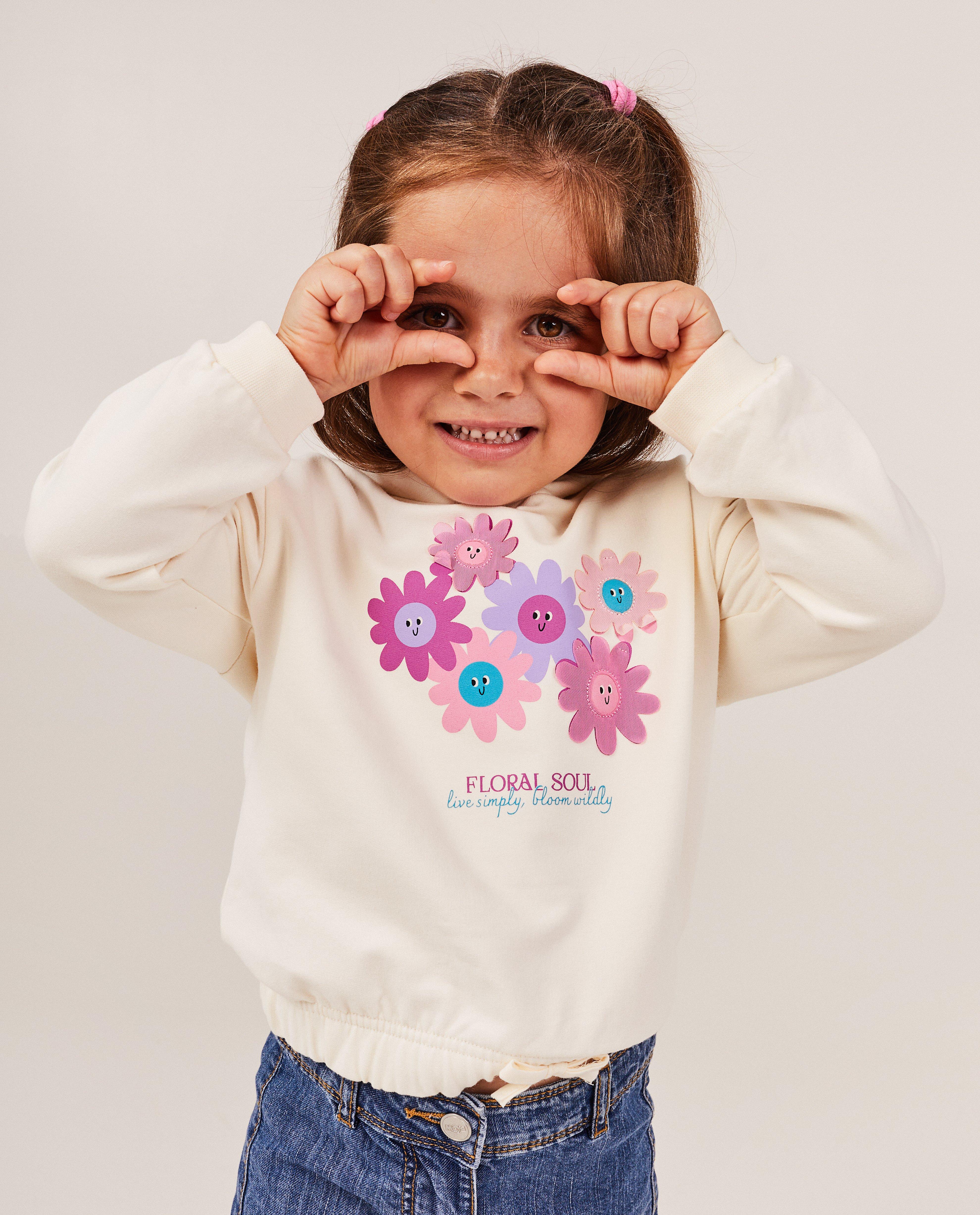 Sweaters - Hoodie met bloemenprint