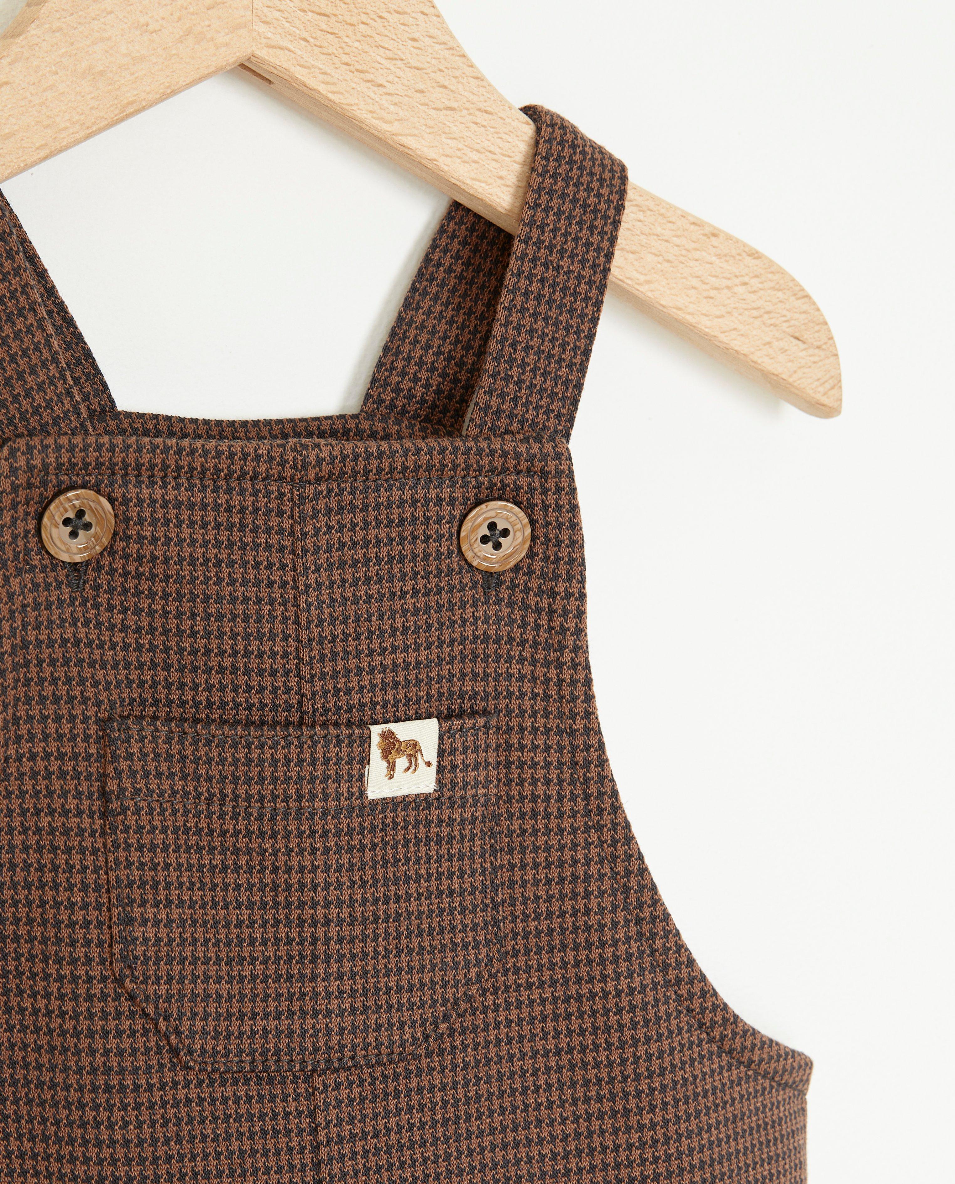 Salopette pied-de-poule - Détails du produit - brun foncé - image numéro 3