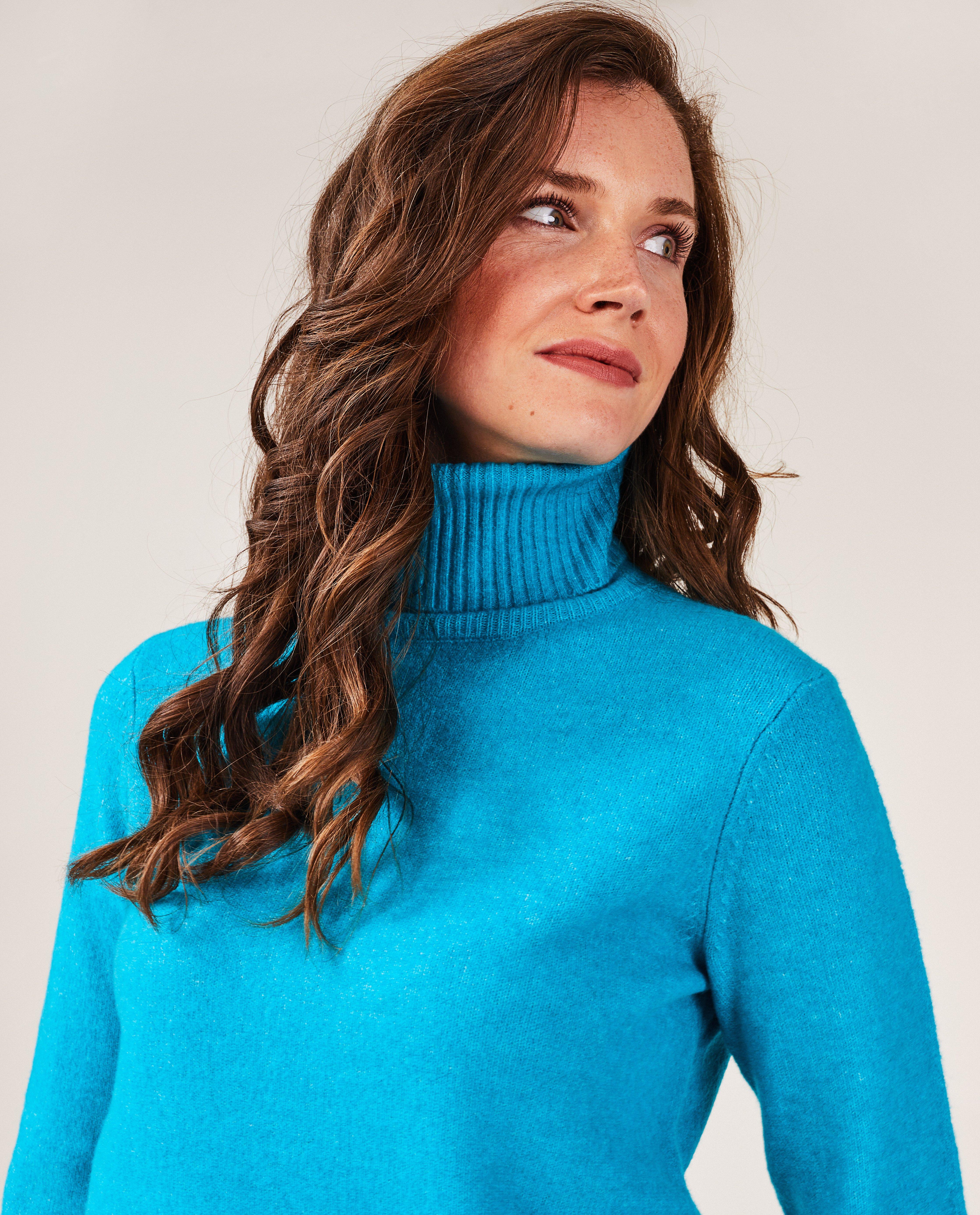 Pull &agrave; col roul&eacute; - D&eacute;tails du produit - bleu - image num&eacute;ro 4
