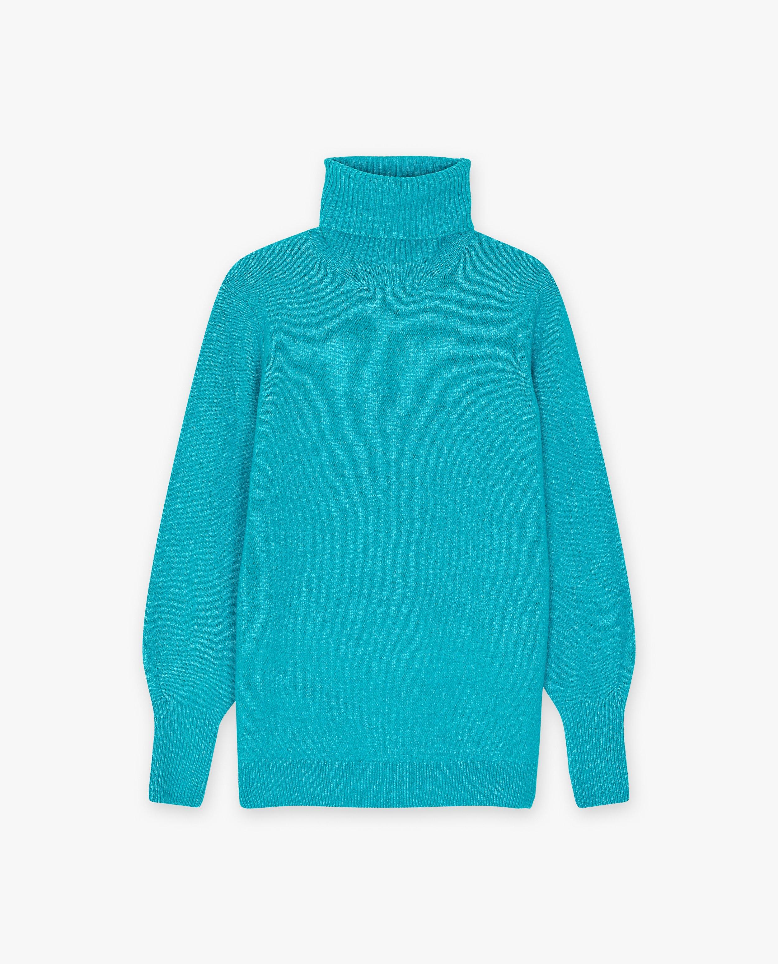 Pull &agrave; col roul&eacute; - D&eacute;tails du produit - bleu - image num&eacute;ro 5