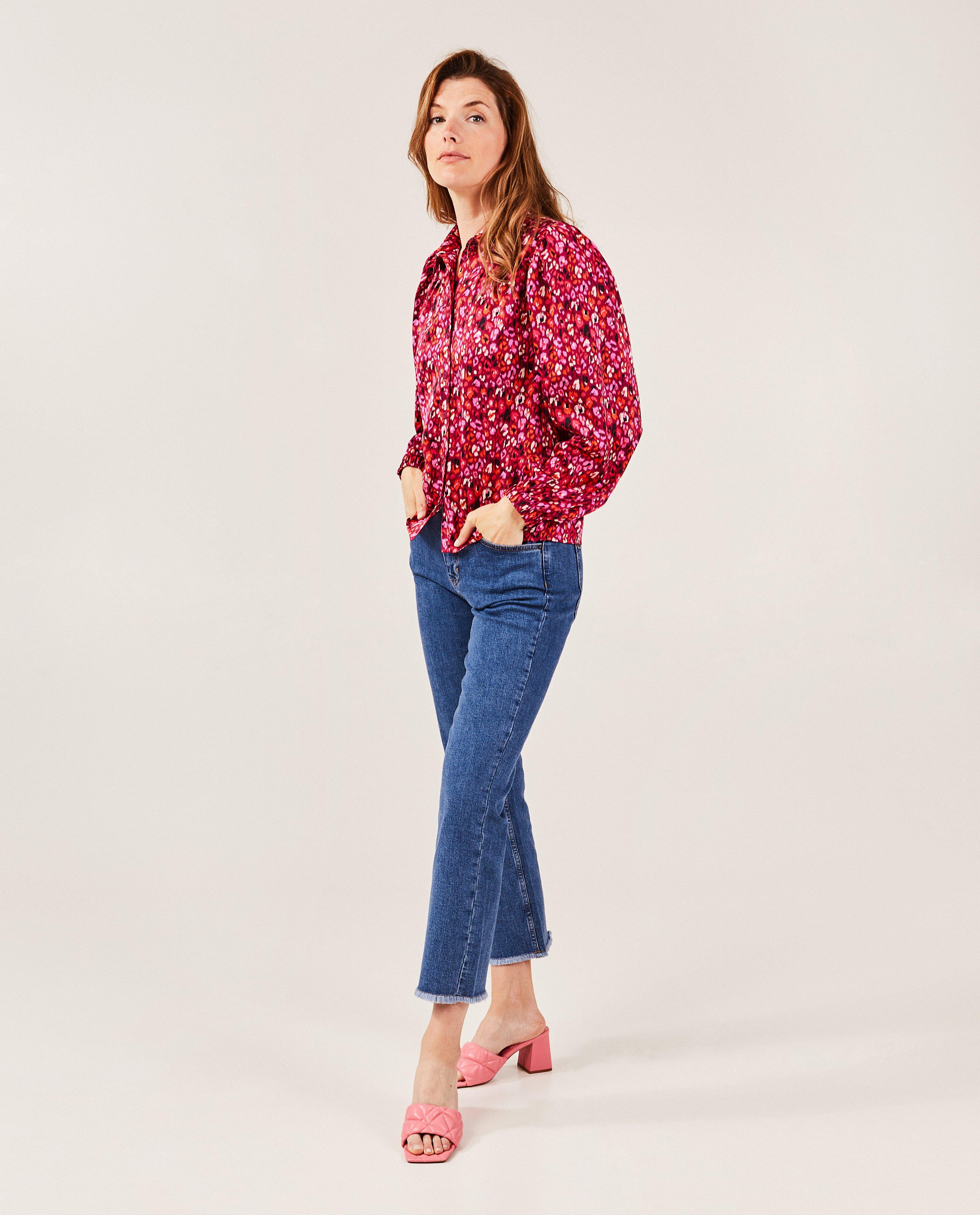 Jeans - Zwarte jeans, cropped flare fit
