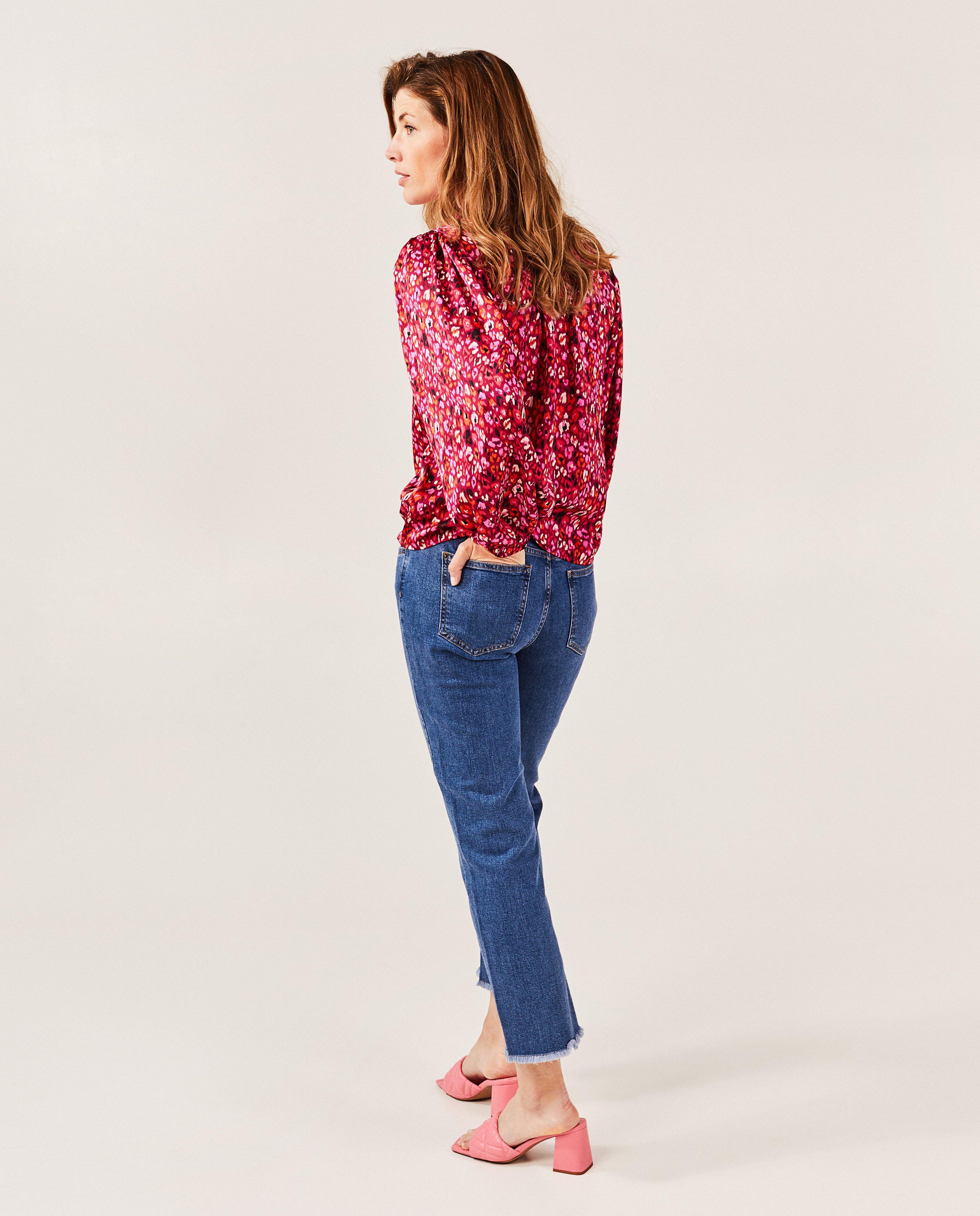 Jeans - Zwarte jeans, cropped flare fit