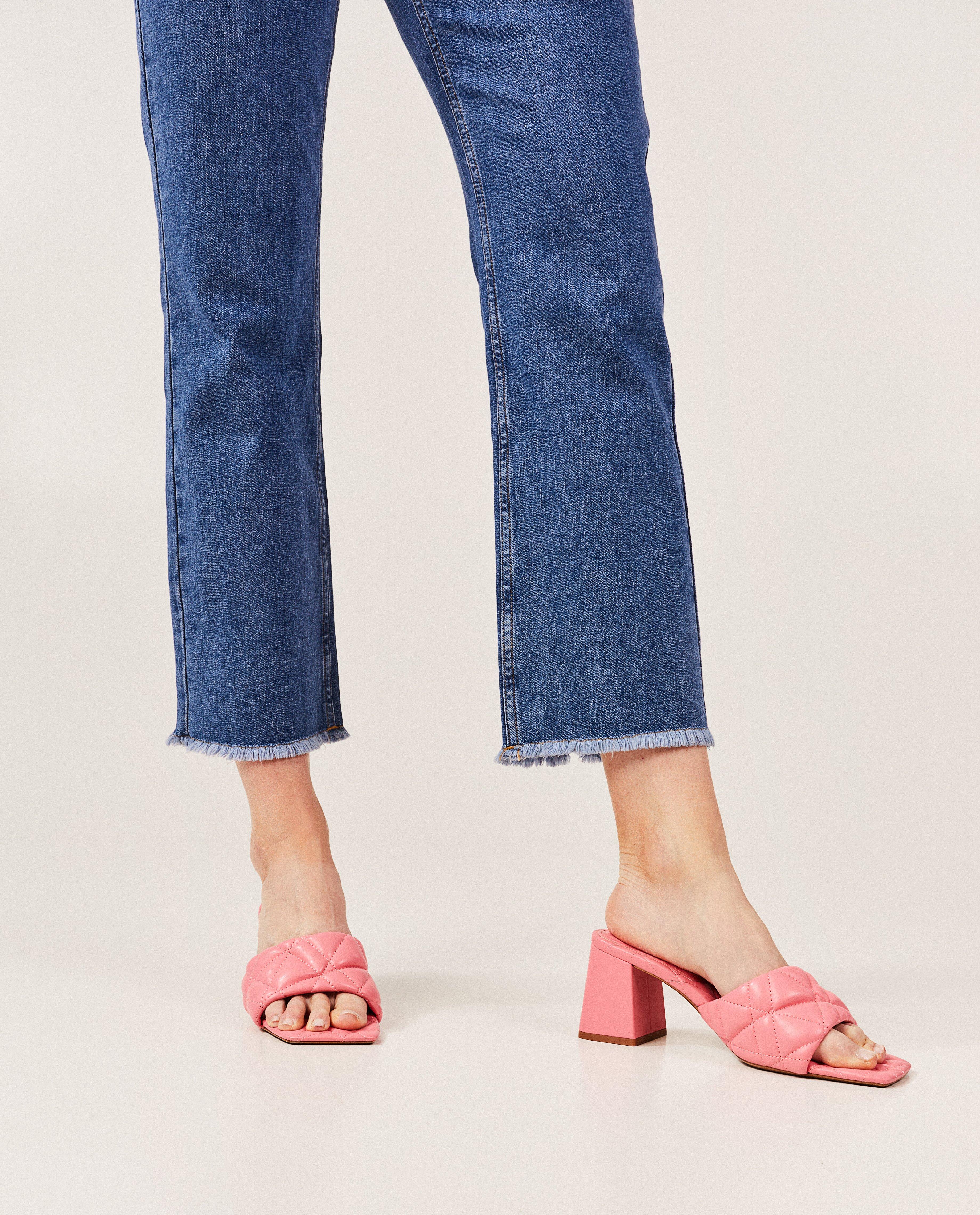 Jeans - Zwarte jeans, cropped flare fit