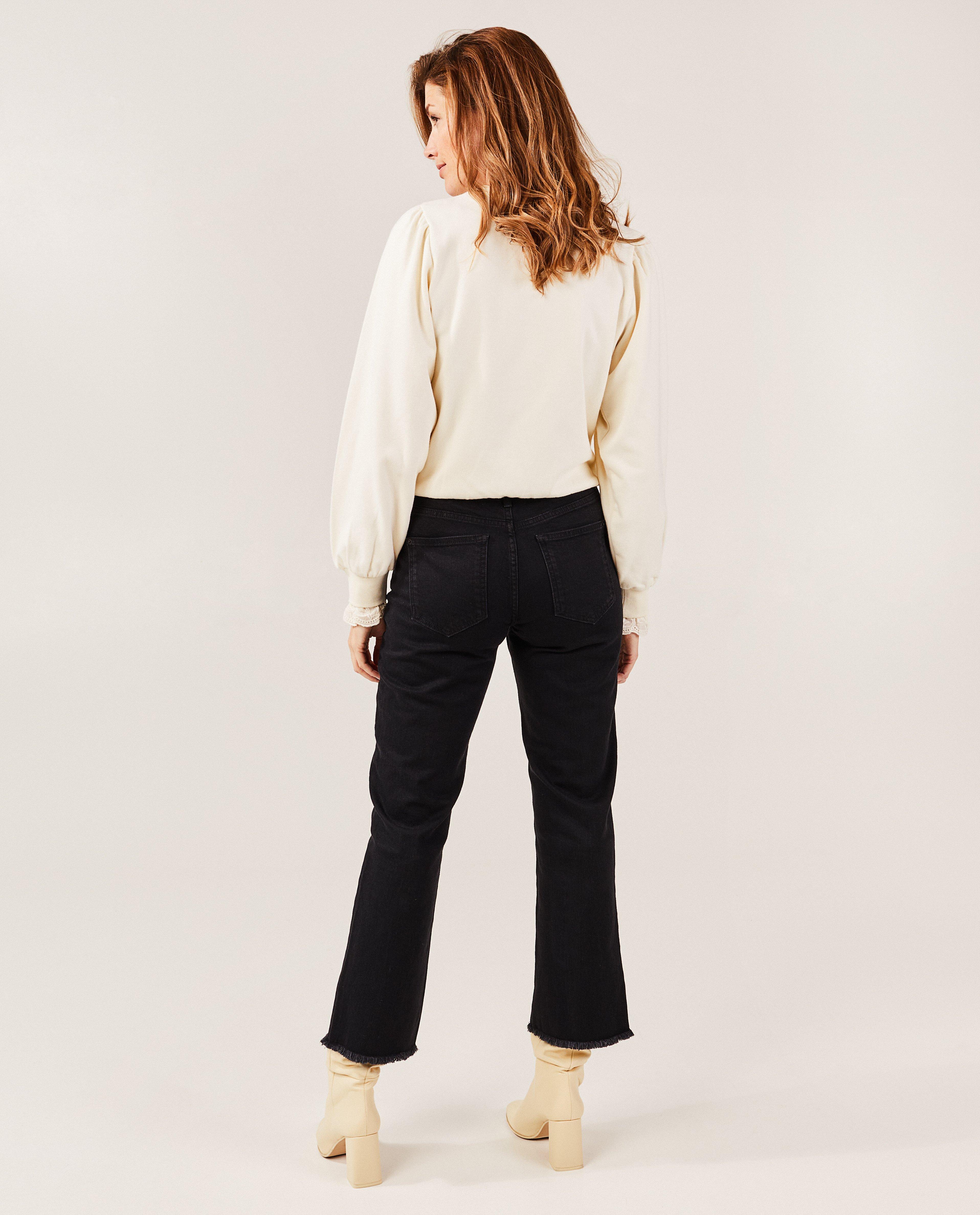 Jeans - Jeans noir, coupe cropped flare