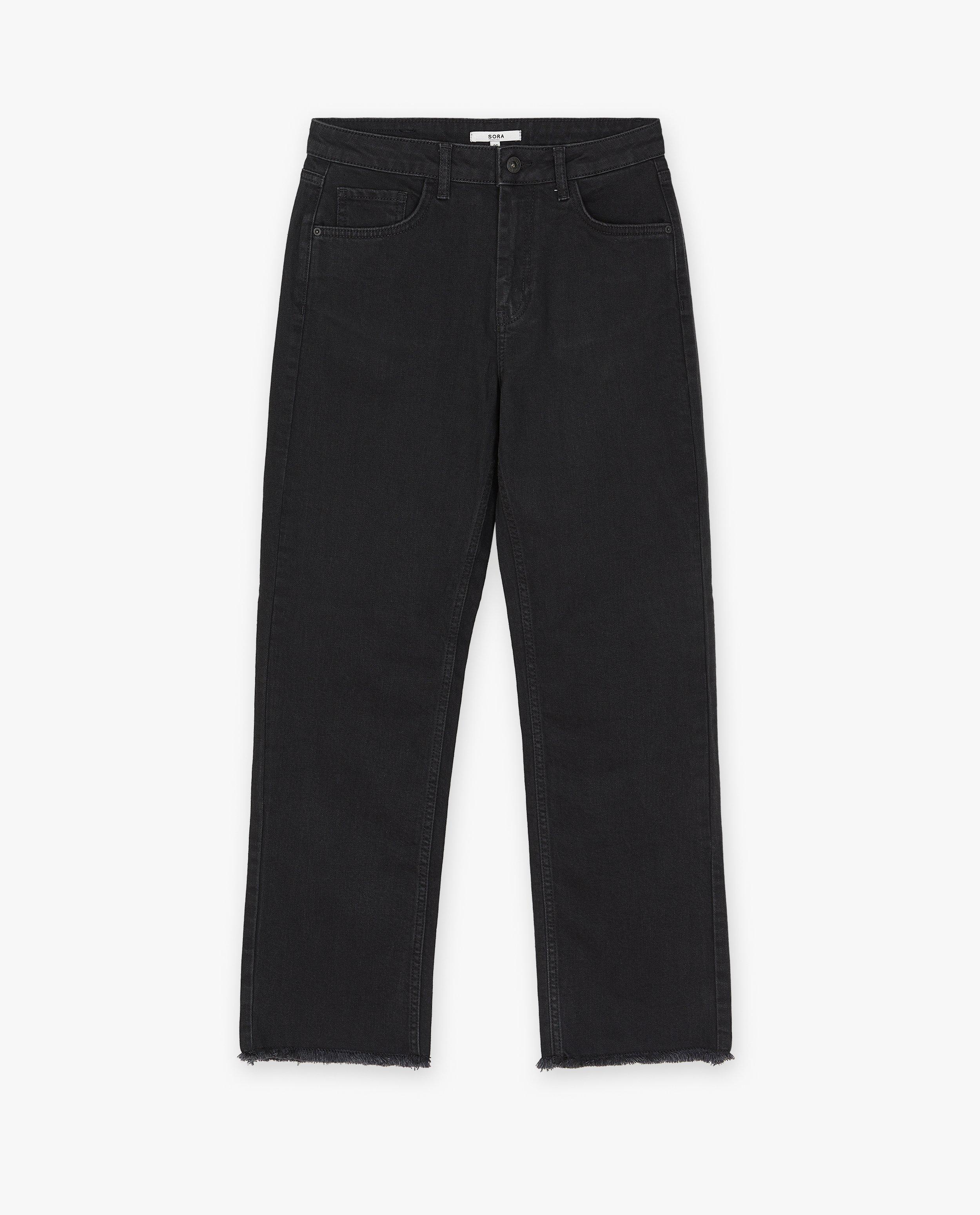 Jeans - Jeans noir, coupe cropped flare