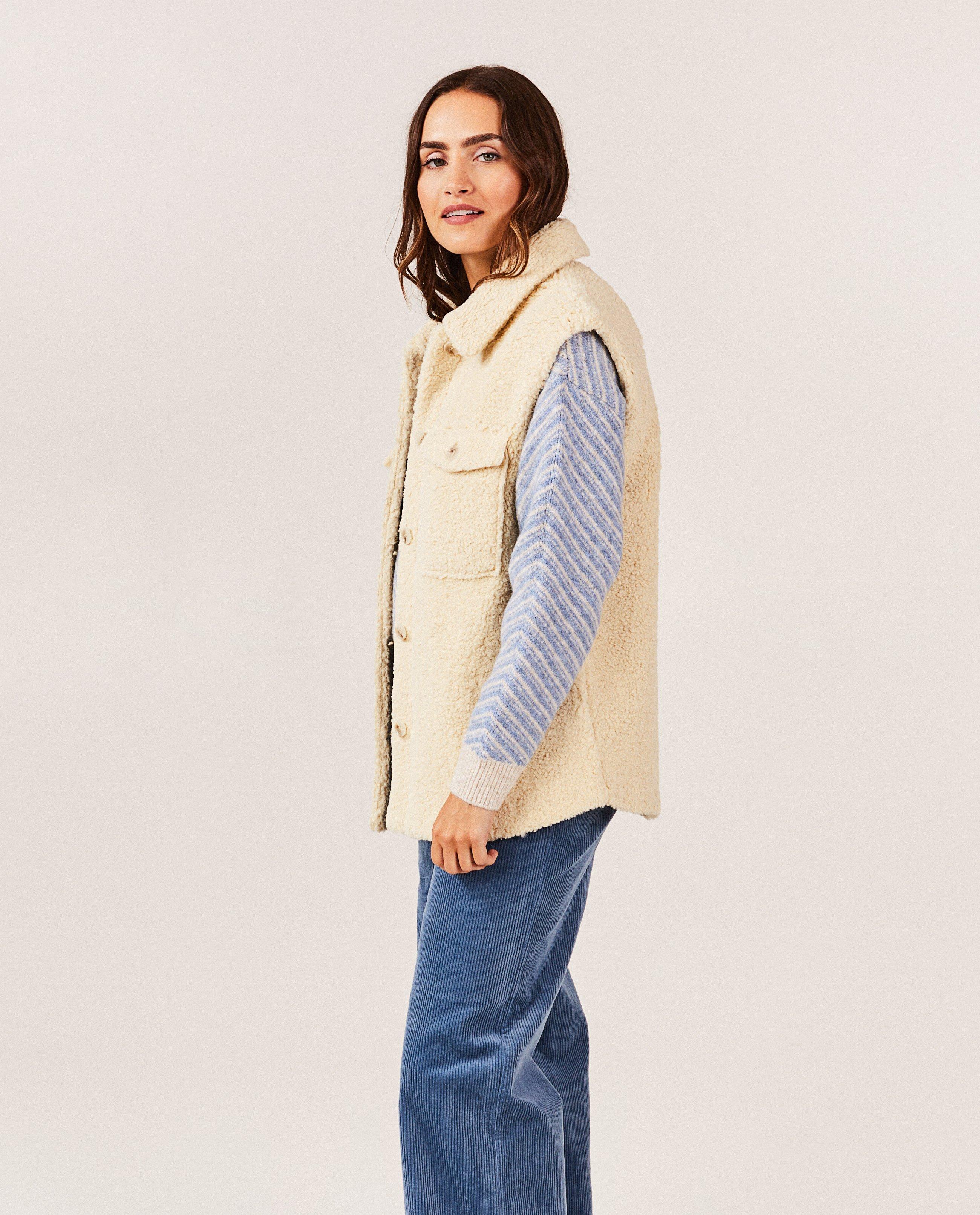 Blazers - Veste beige en peluche, femmes