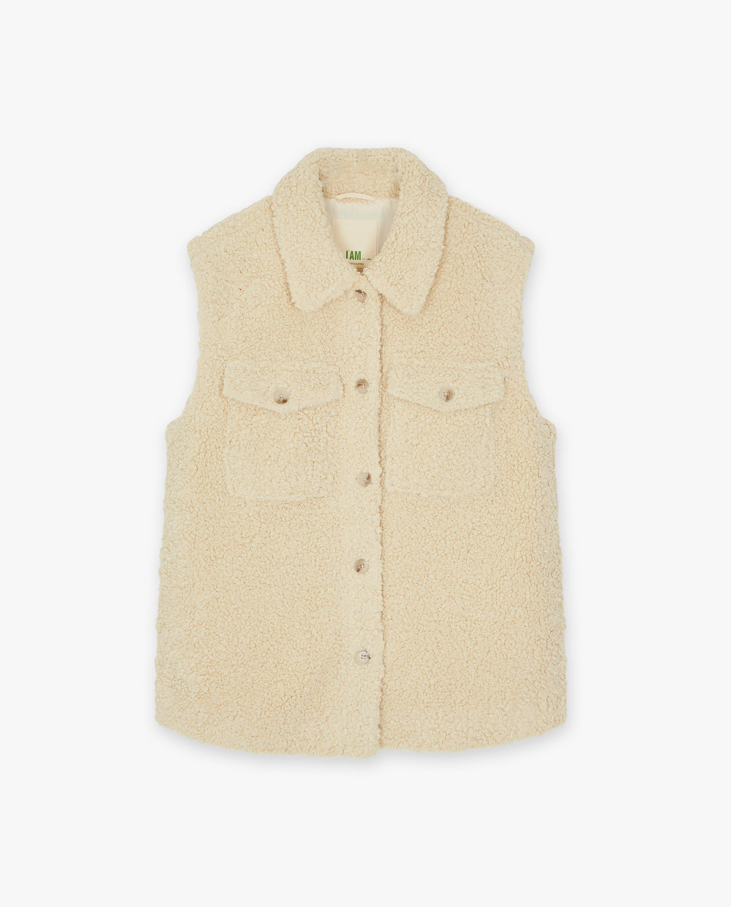 Blazers - Veste beige en peluche, femmes