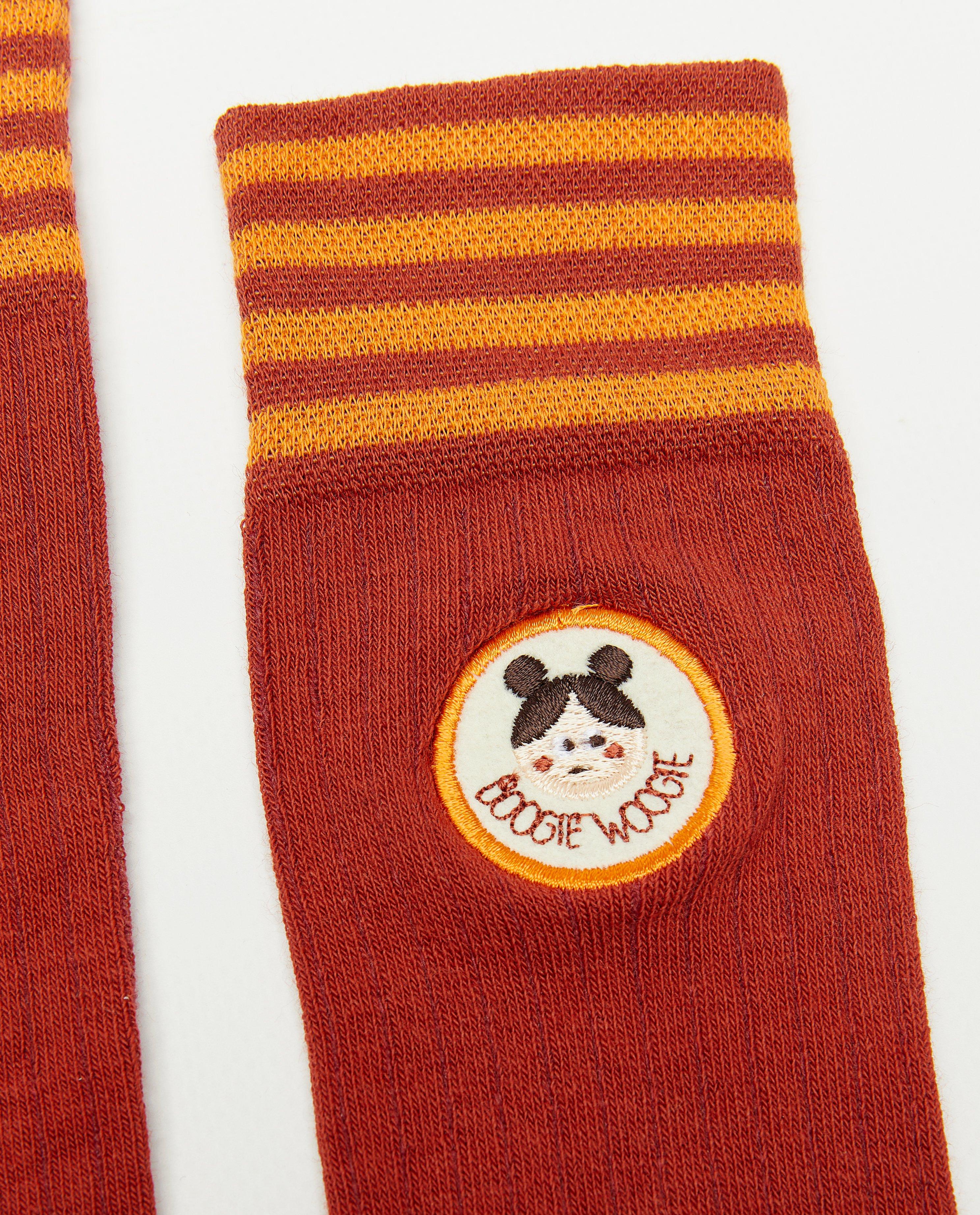 Chaussettes - Mi-bas rouges côtelés