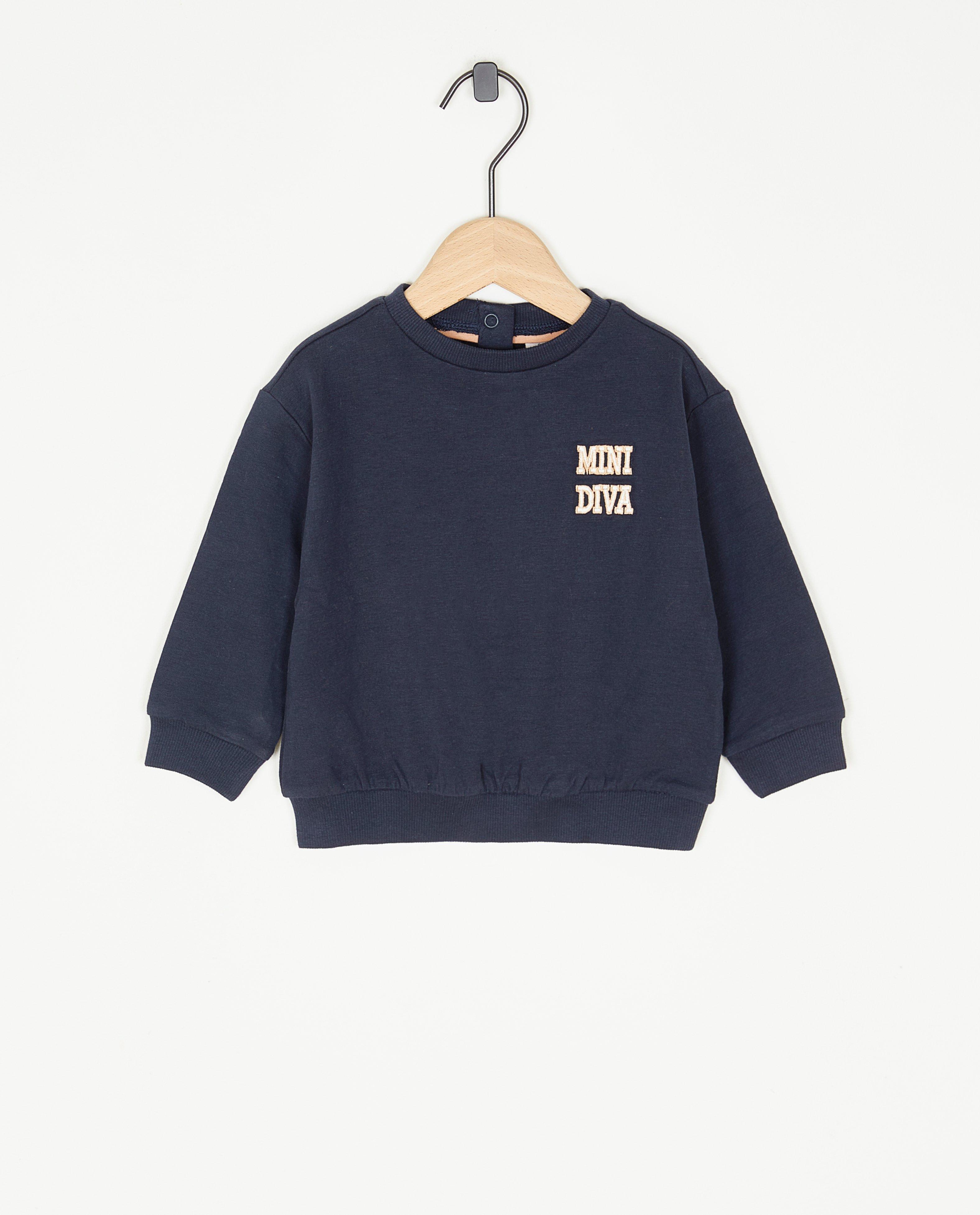 Donkerblauwe sweater Mini Diva - null - Cuddles and Smiles