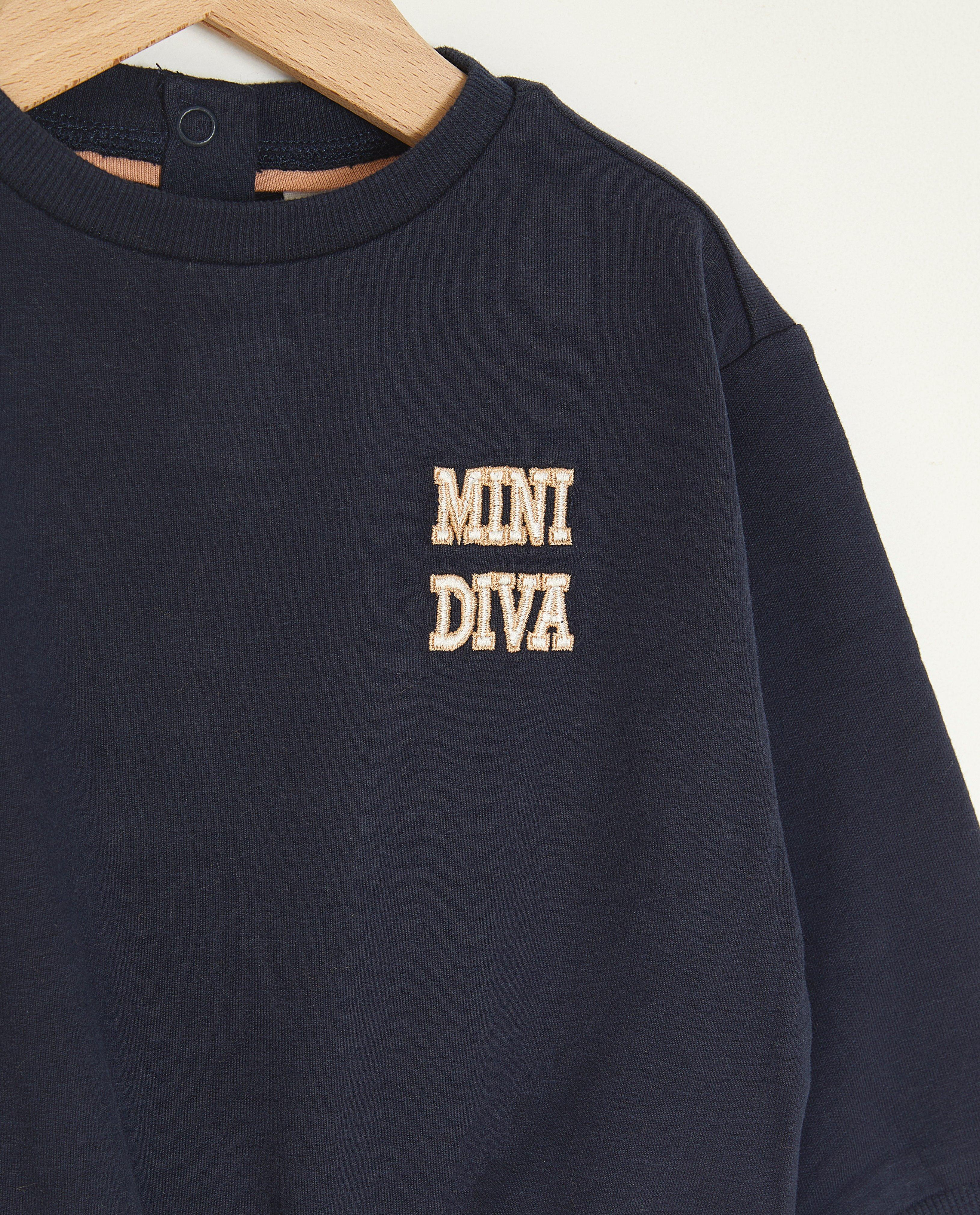 Sweaters - Donkerblauwe sweater Mini Diva