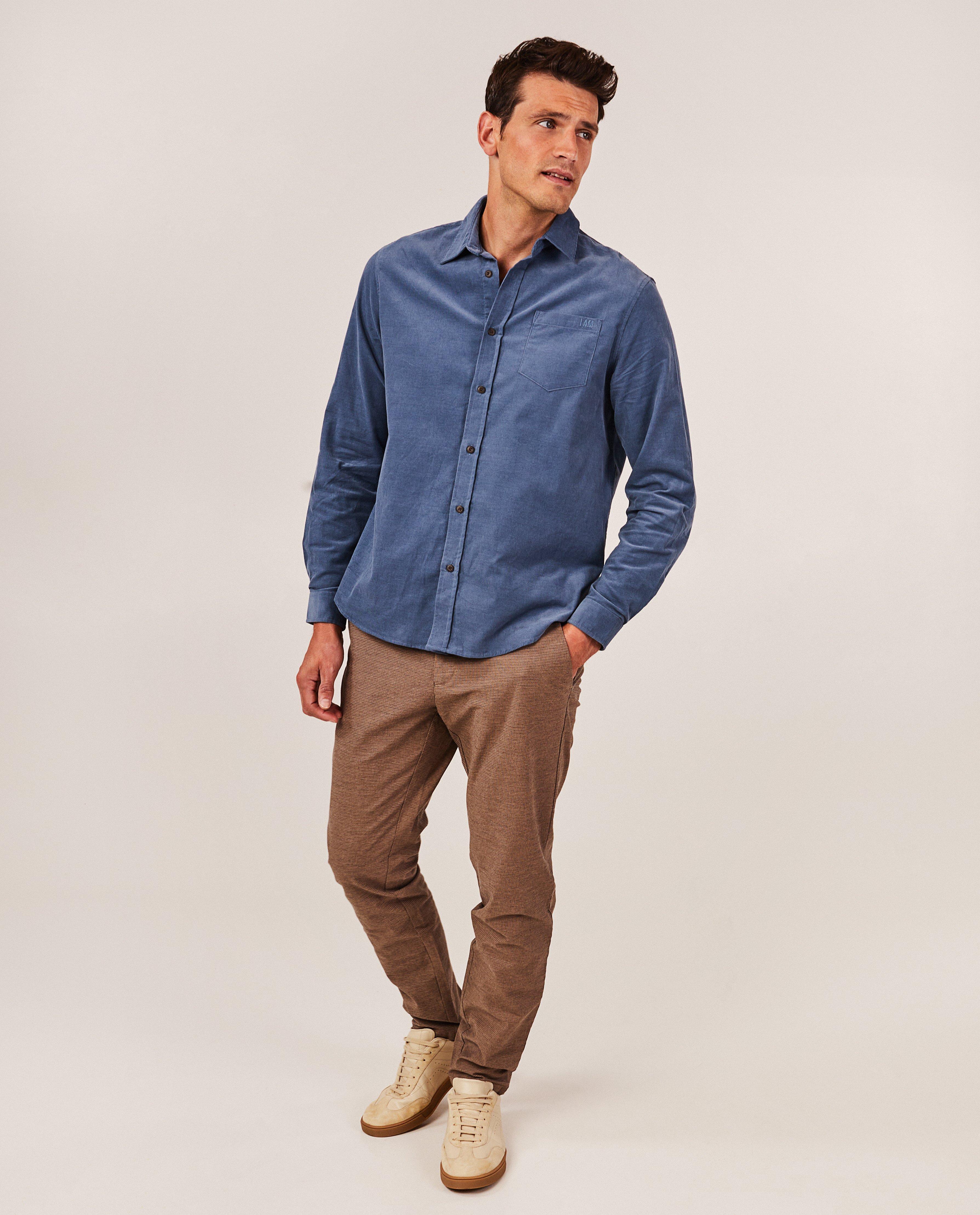 Blauw hemd, regular fit, heren - null - I AM