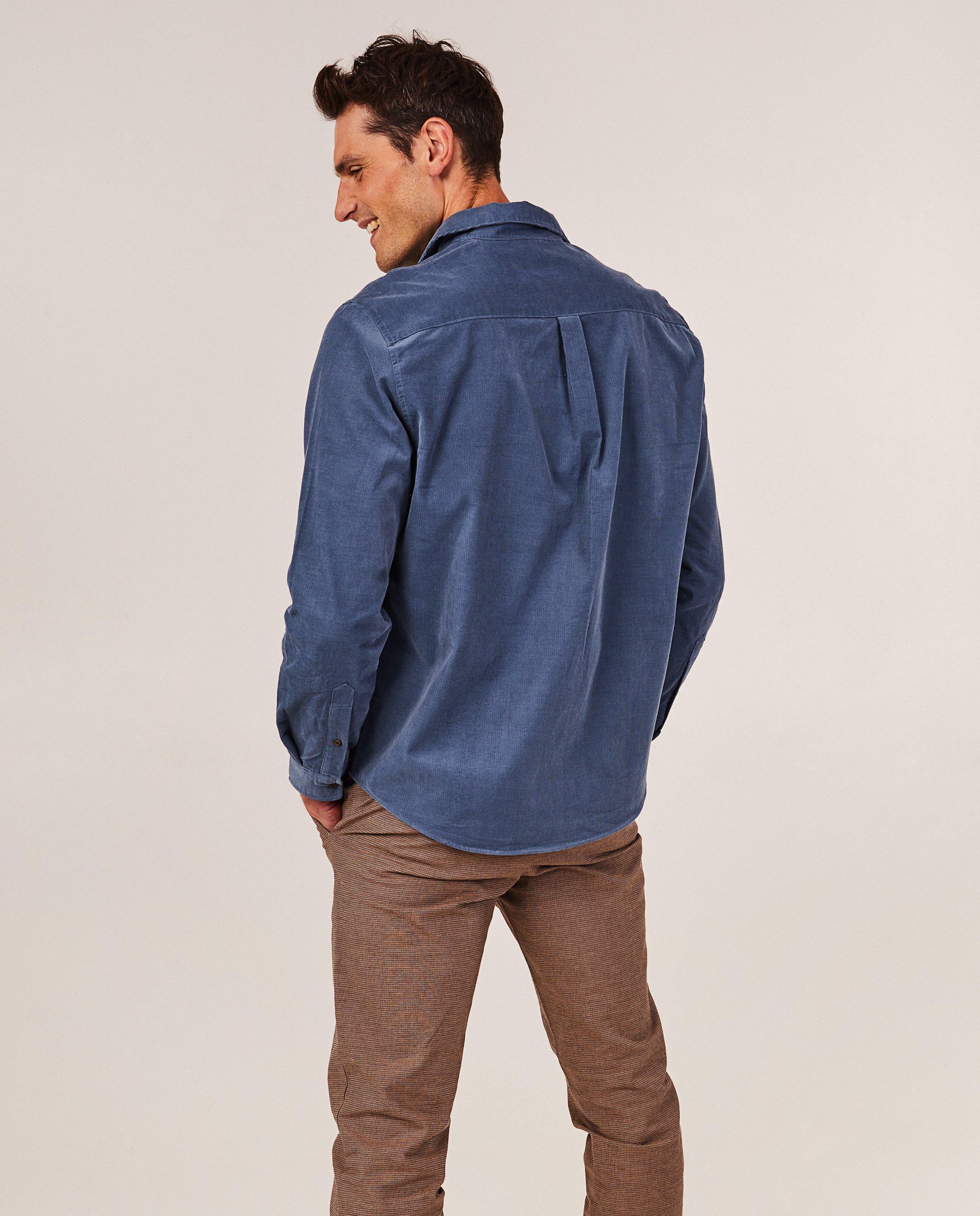 Hemden - Blauw hemd, regular fit, heren