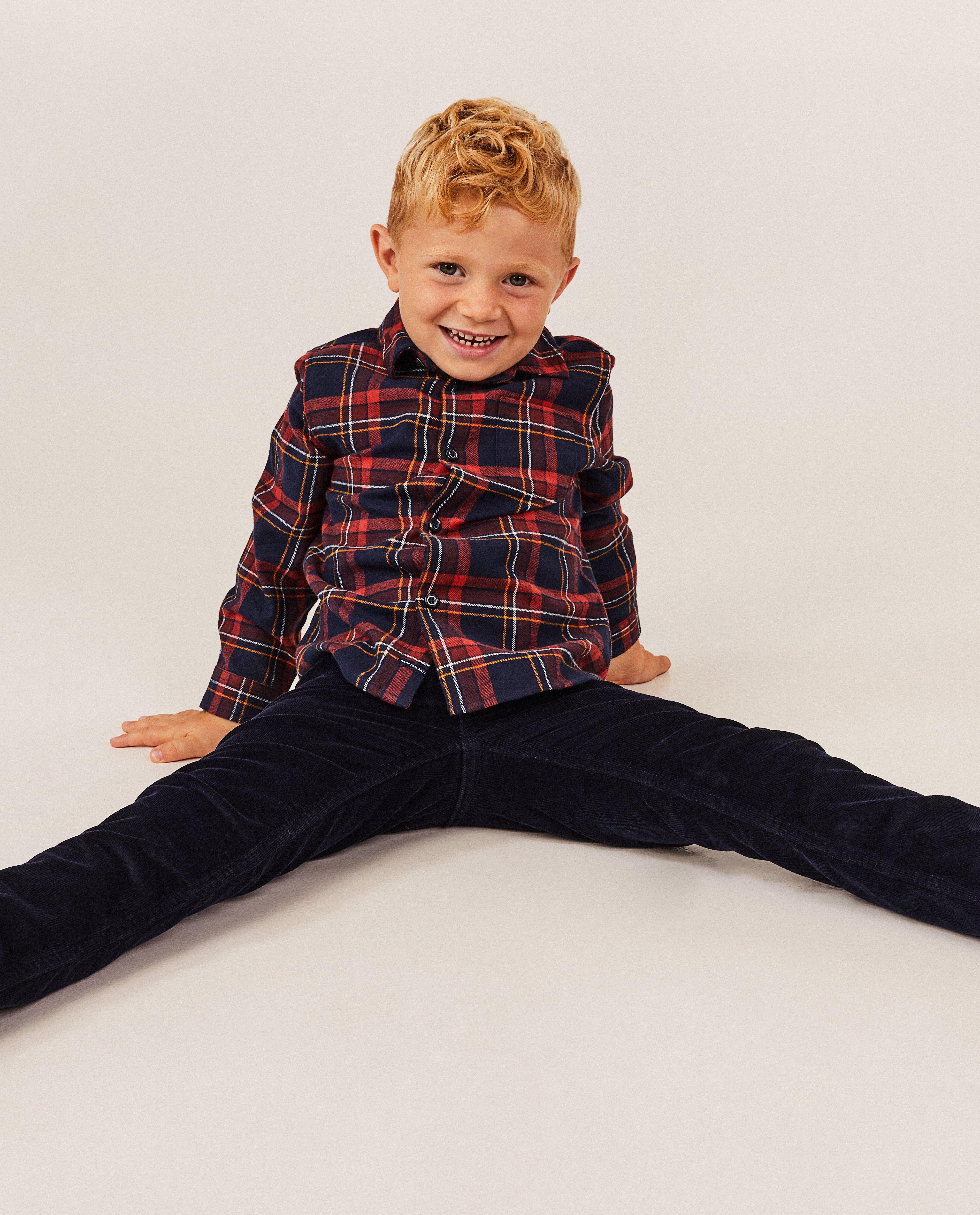 Broeken - Donkerblauwe broek met rib