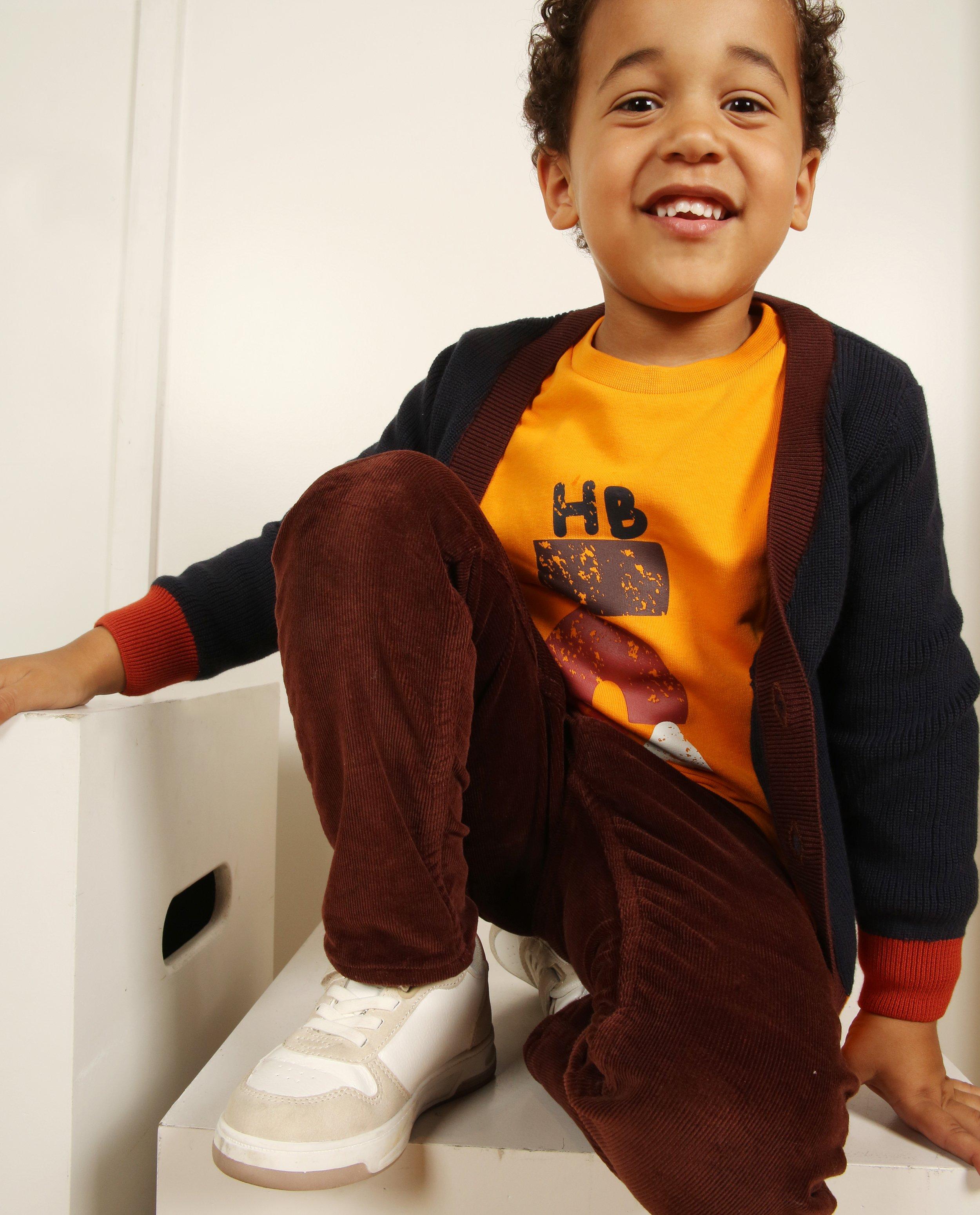 Broeken - Donkerblauwe broek met rib
