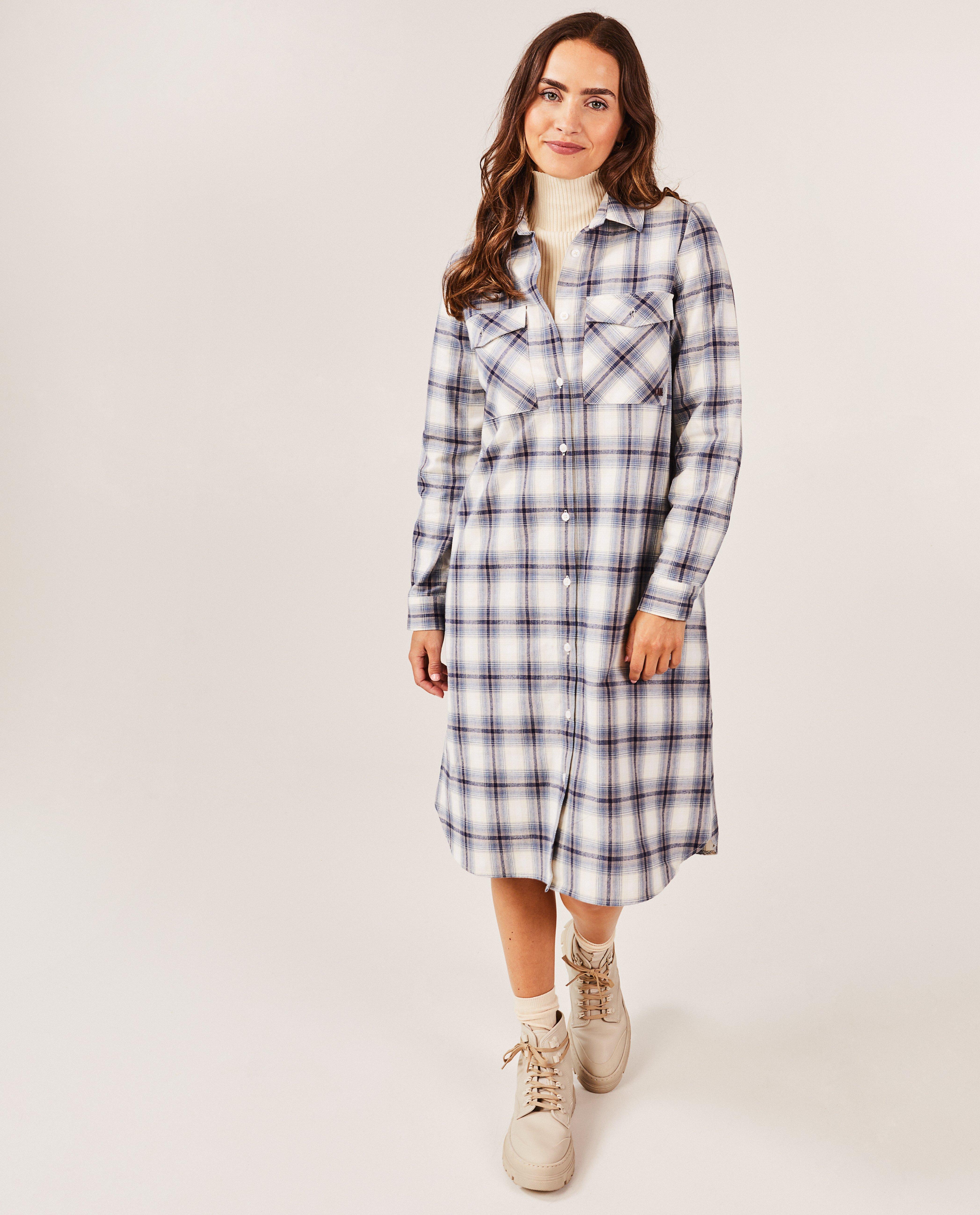 Robe chemisier à carreaux, femmes