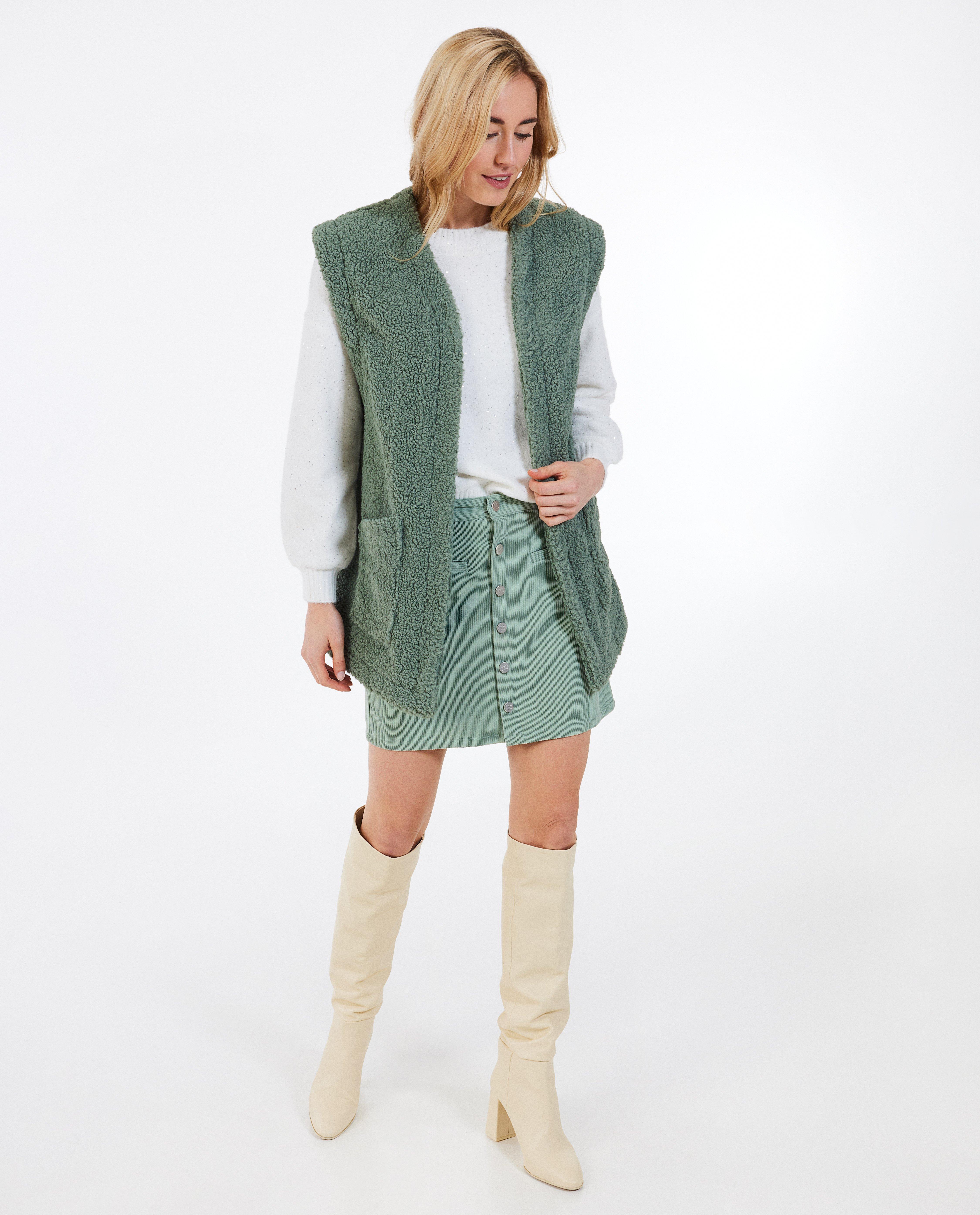 Blazers - Gilet beige en peluche