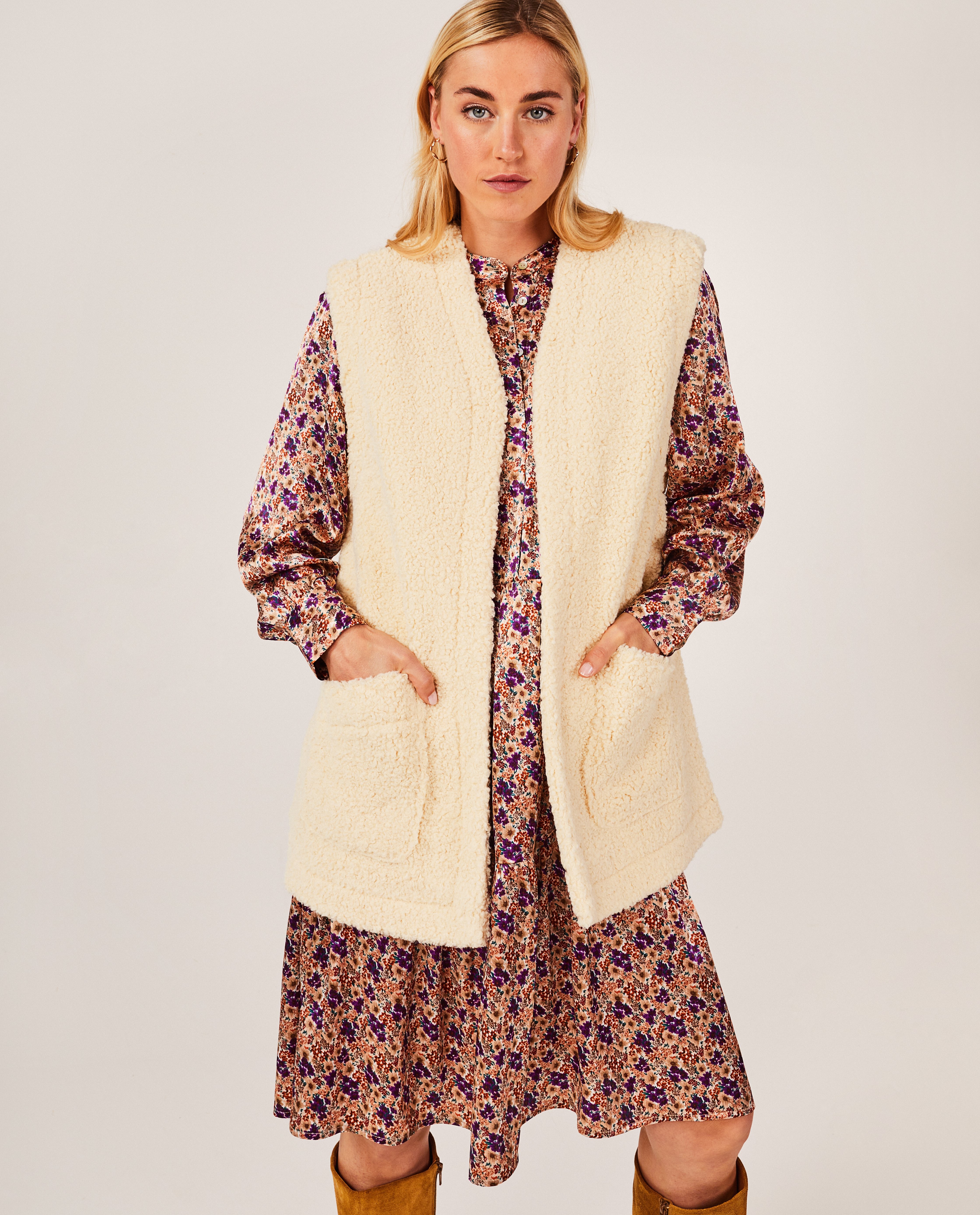 Gilet beige en peluche
