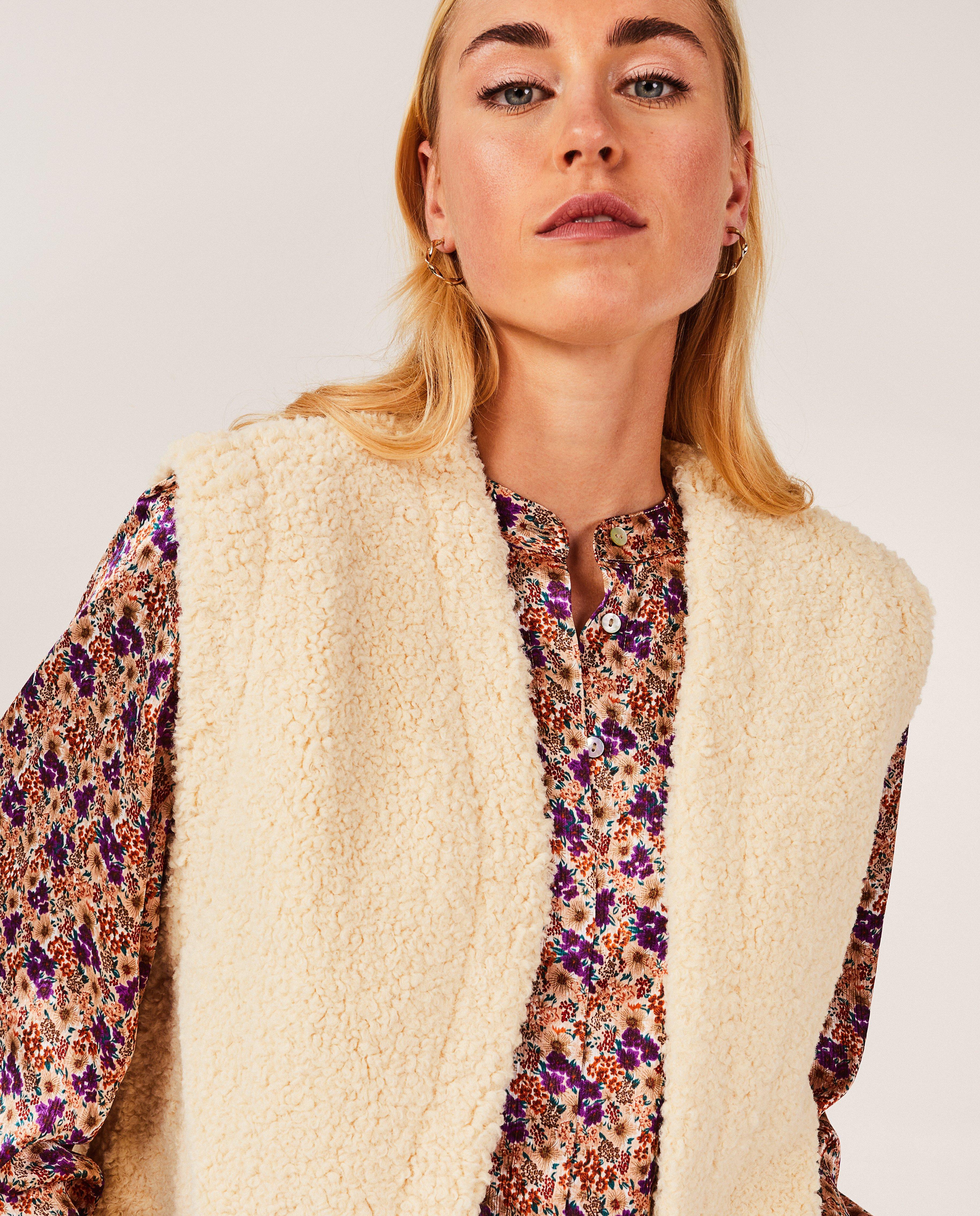 Blazers - Gilet beige en peluche