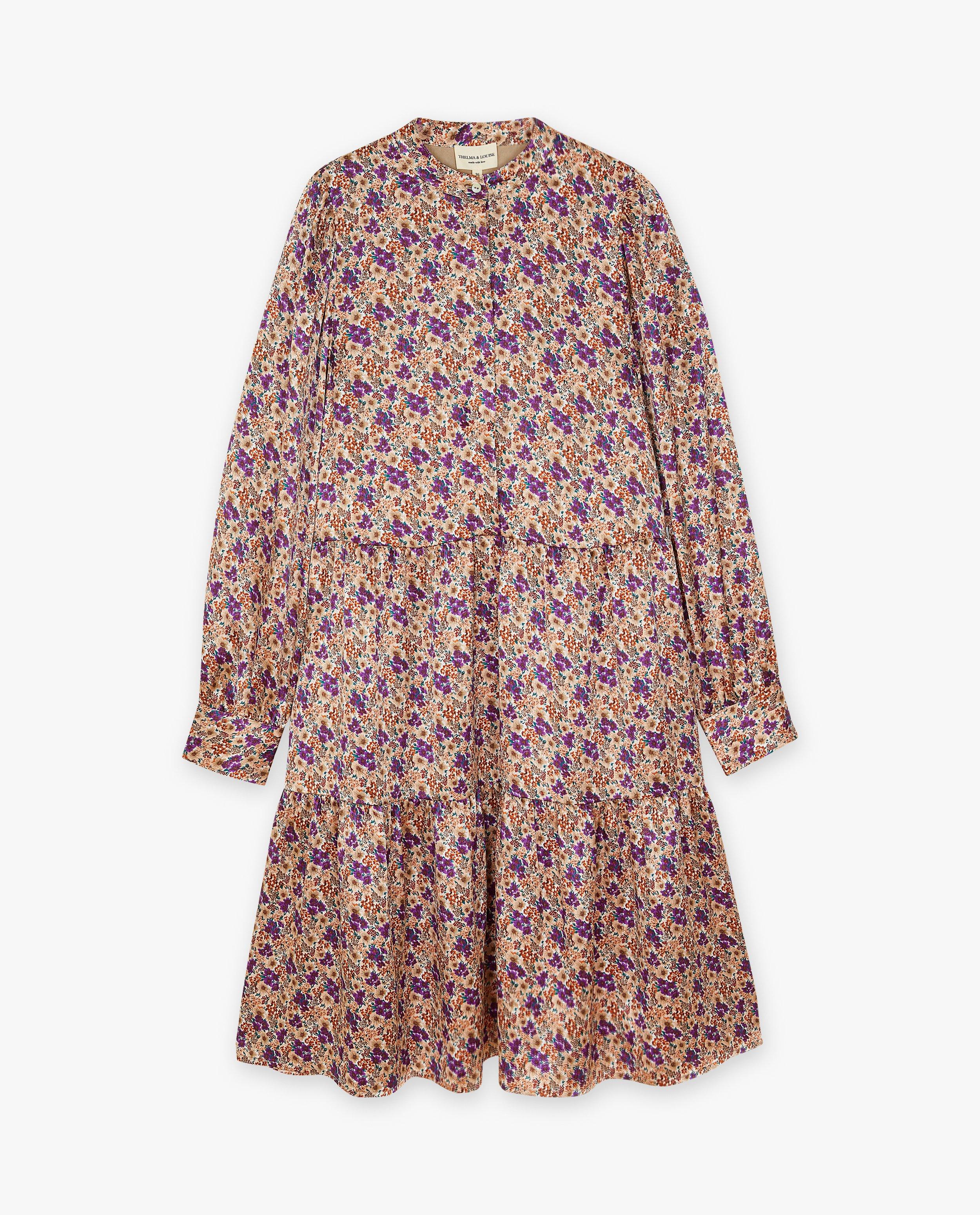 Robes - Robe fleurie en satin