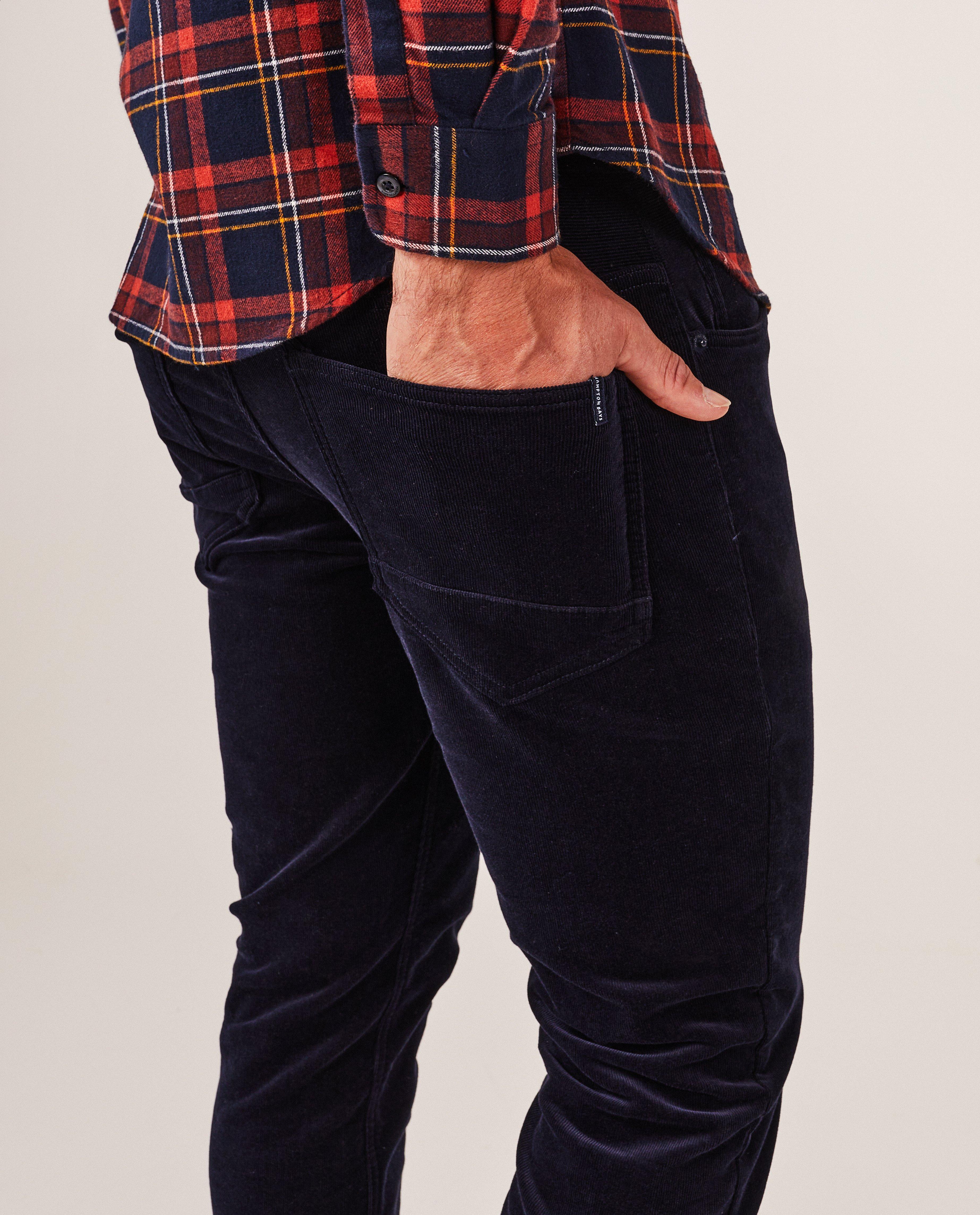 Broeken - Donkerblauwe broek van ribfluweel