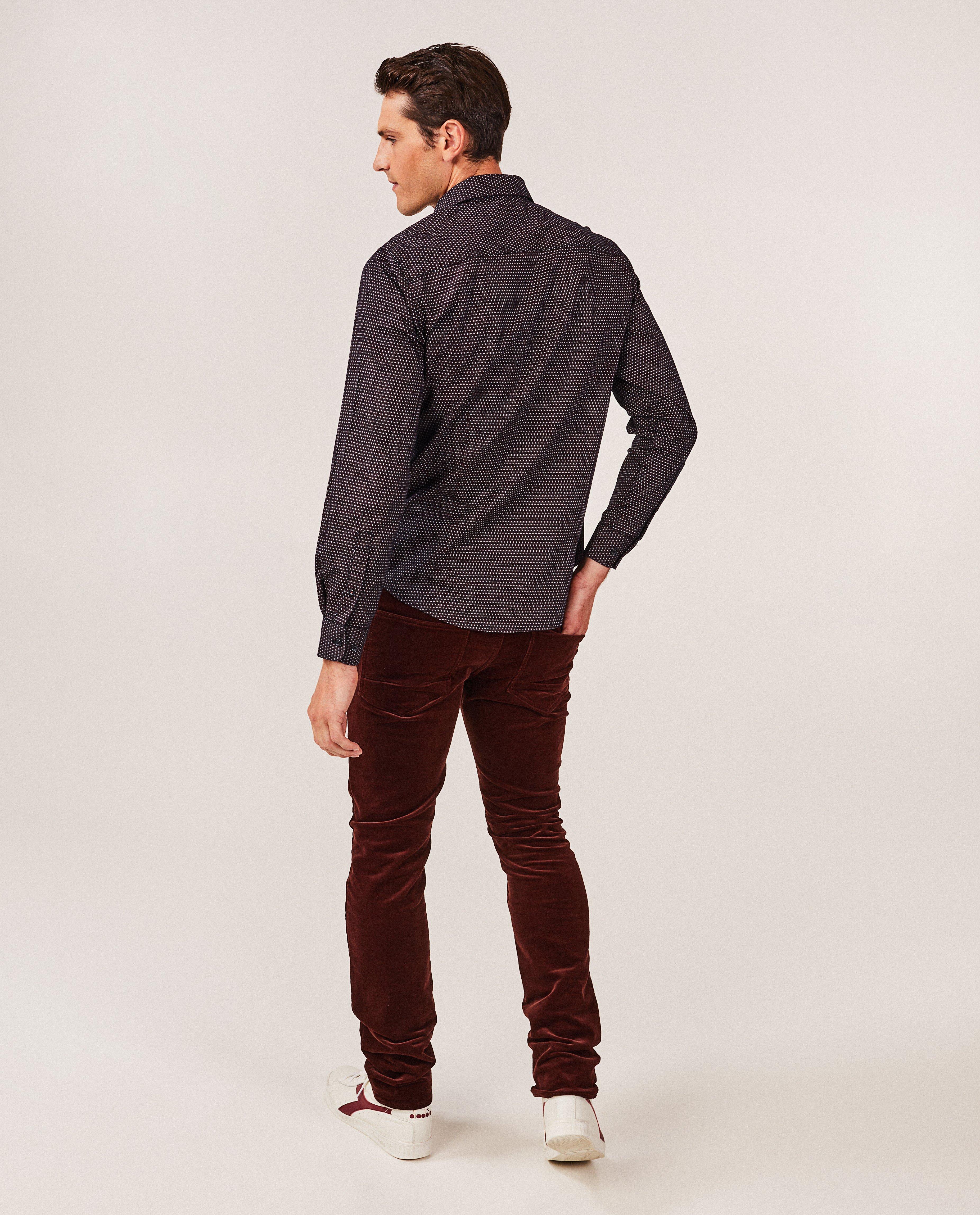 Pantalons - Pantalon bleu foncé en velours côtelé