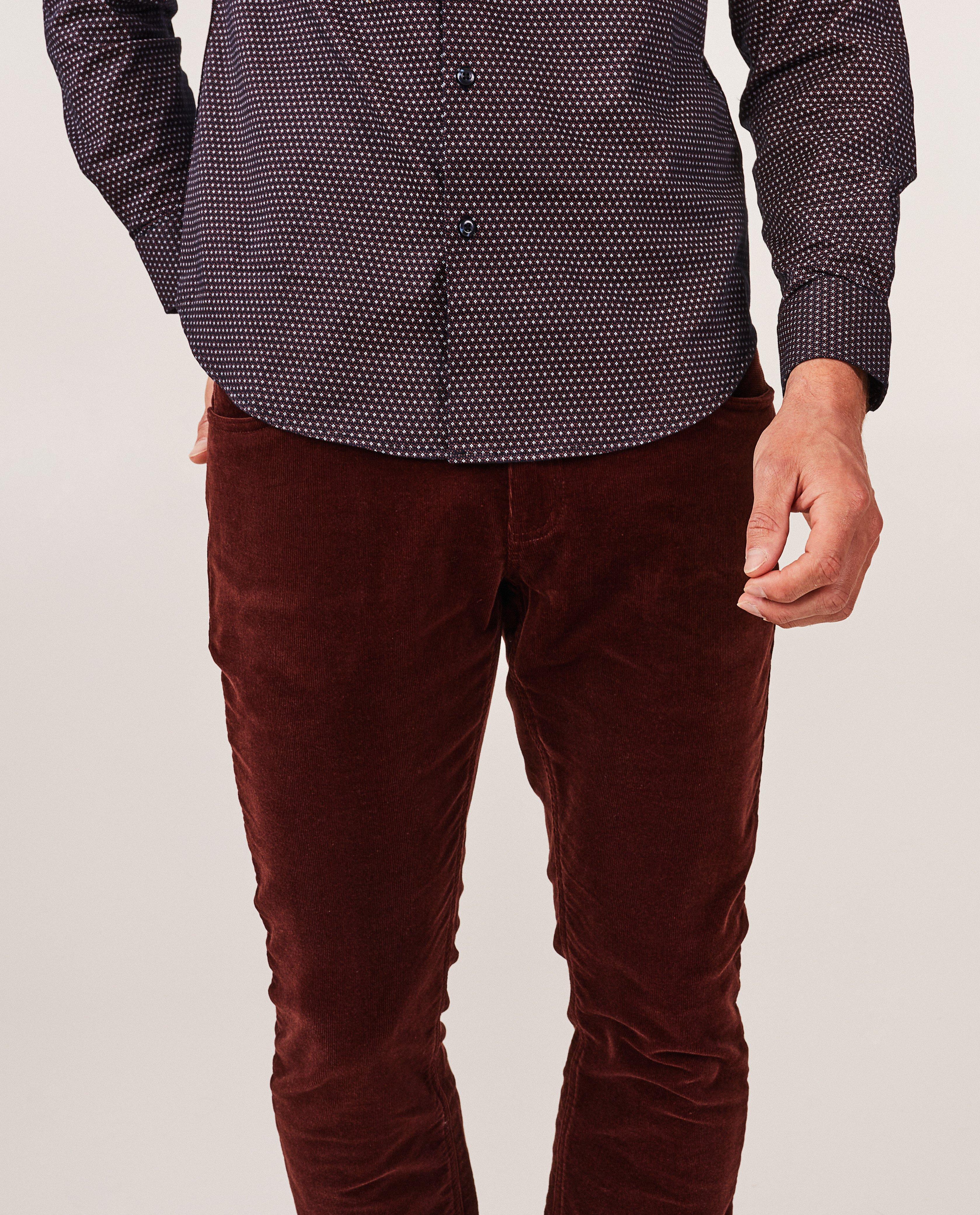 Pantalons - Pantalon bleu foncé en velours côtelé