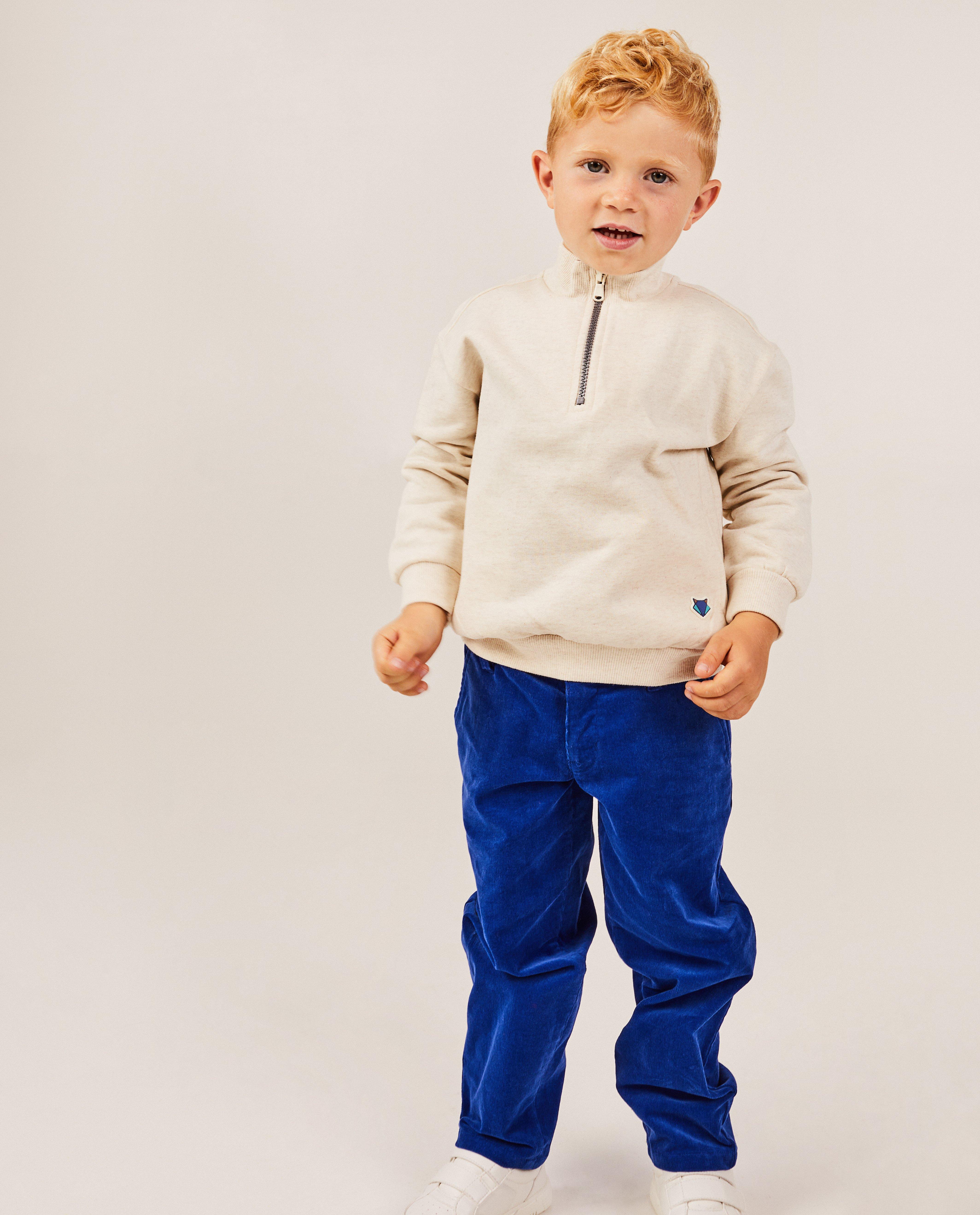 Sweat beige avec une courte fermeture à glissière - null - Kidz Nation