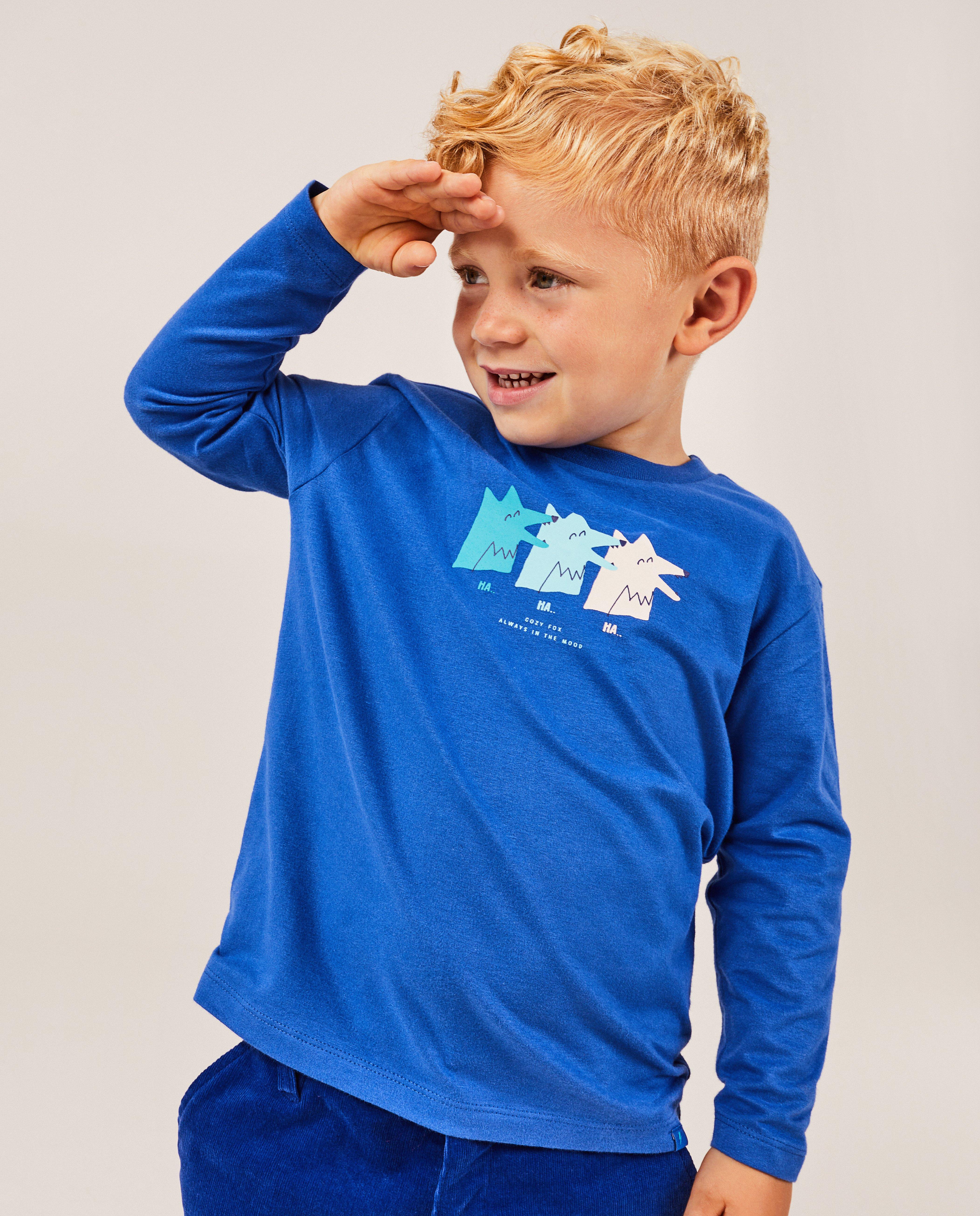 T-shirts - Longsleeve met wolvenprint