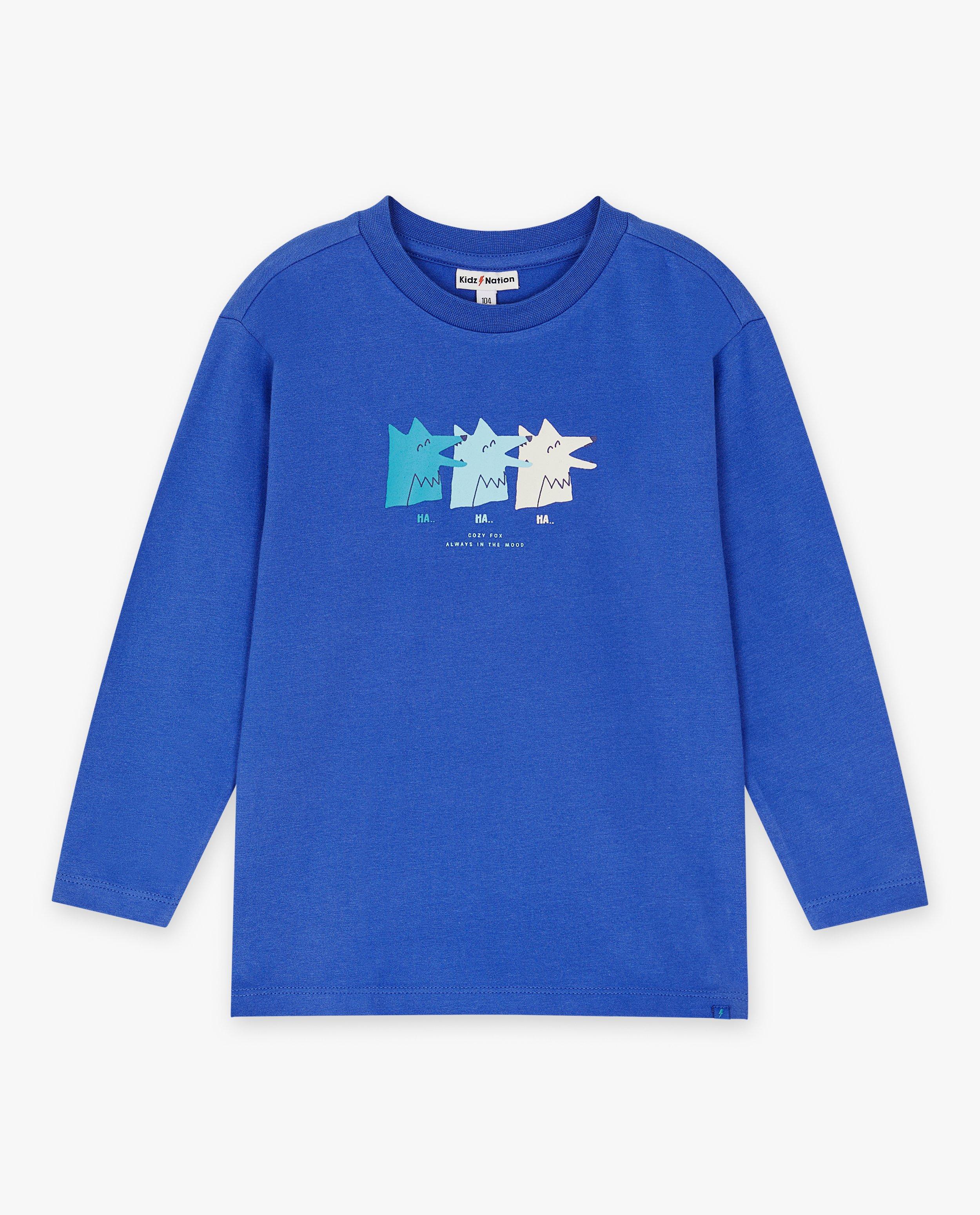 T-shirts - Longsleeve met wolvenprint