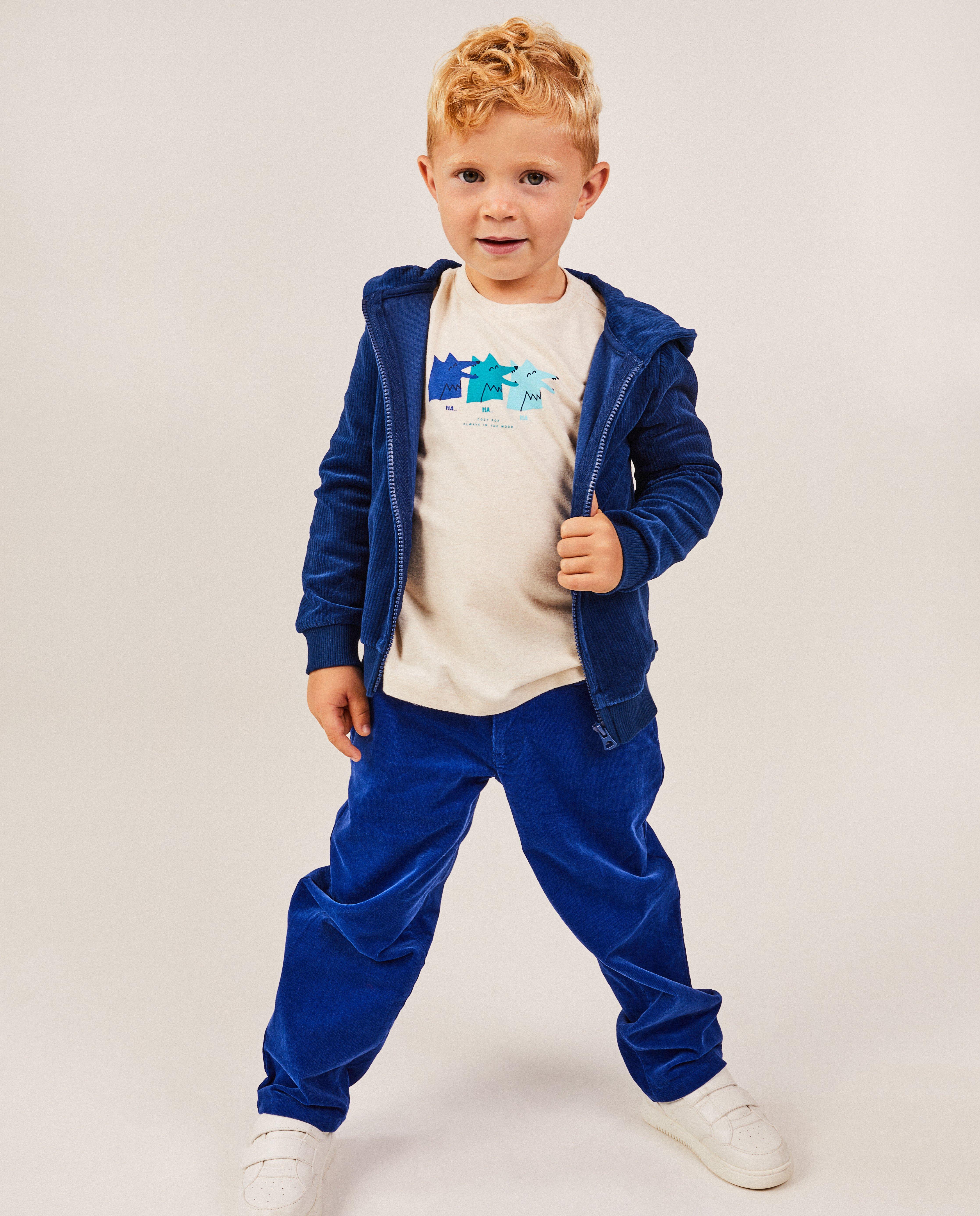 Donkerblauw vest van ribfluweel - null - Kidz Nation