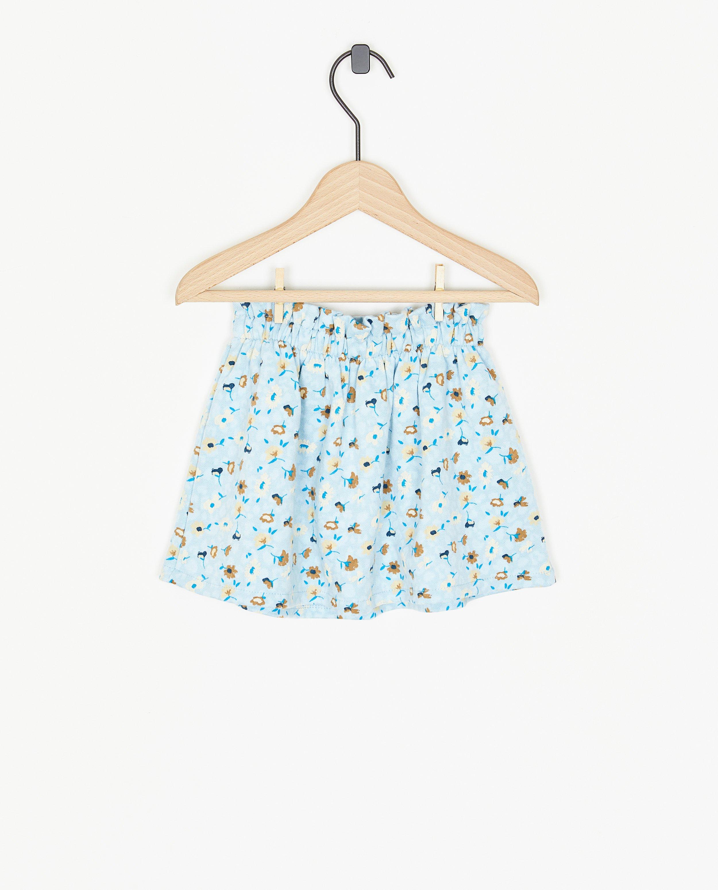 Jupes - Jupe bleue fleurie