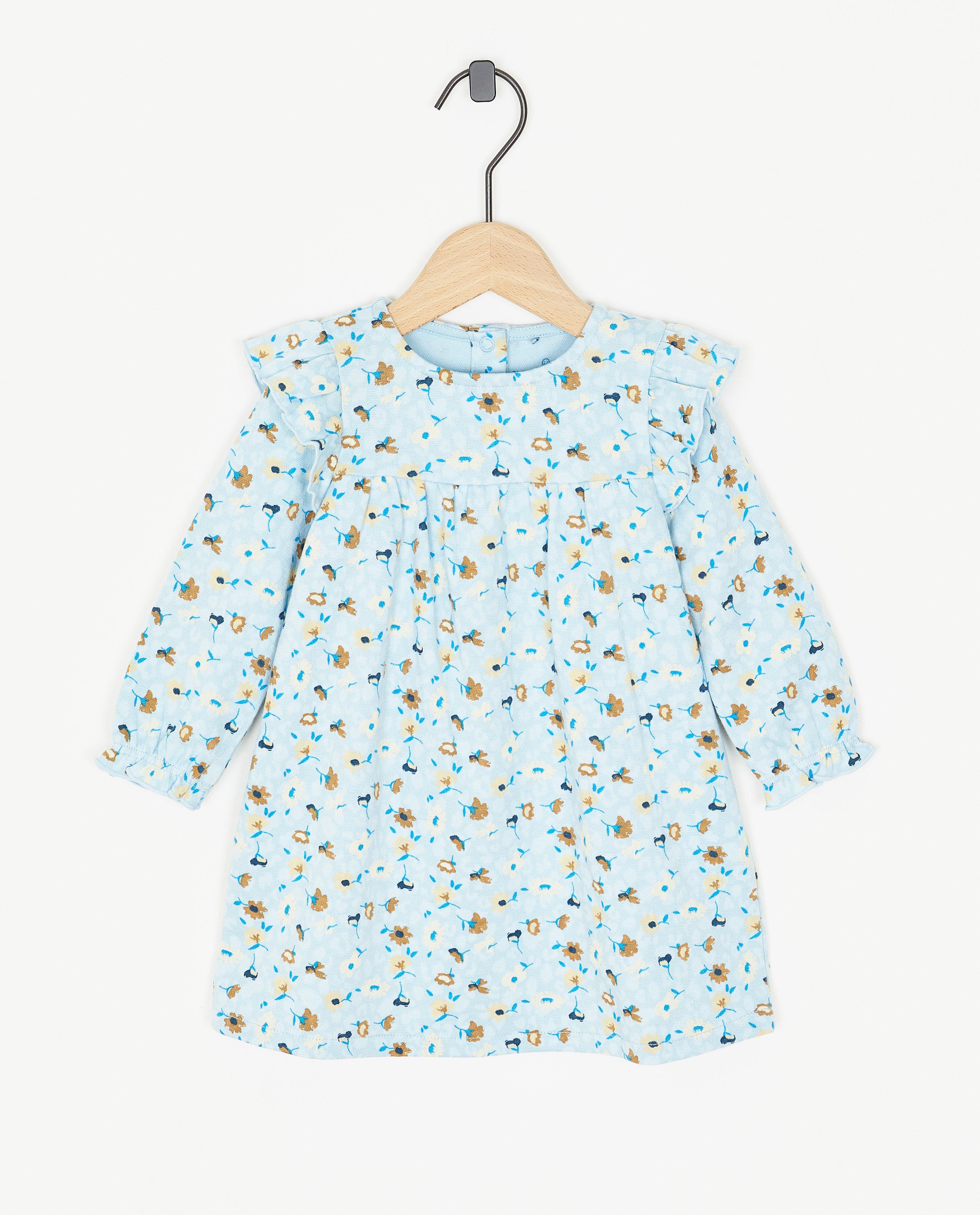 Robes - Robe bleue fleurie