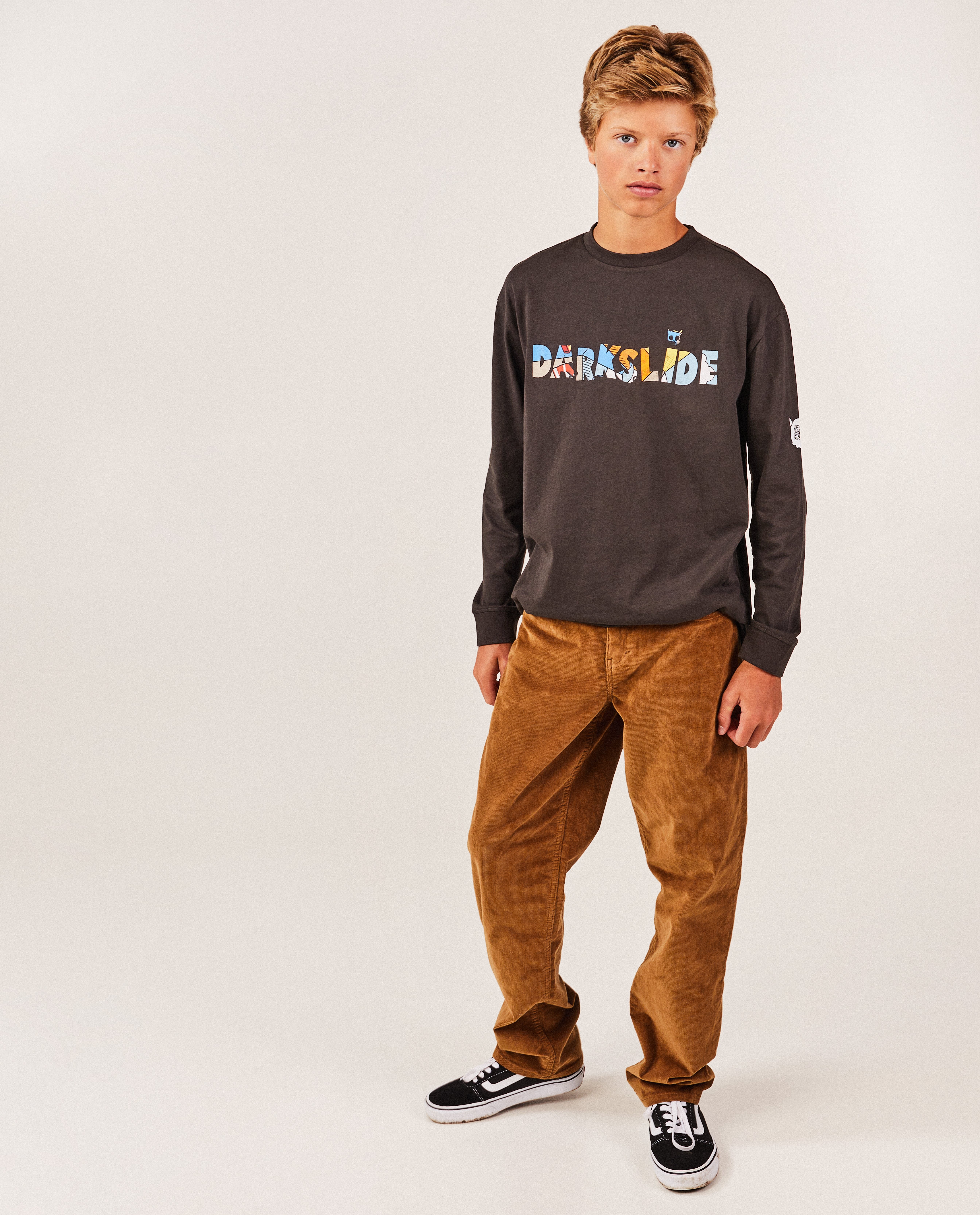 Donkergrijze longsleeve met opschrift - null - Trick-it