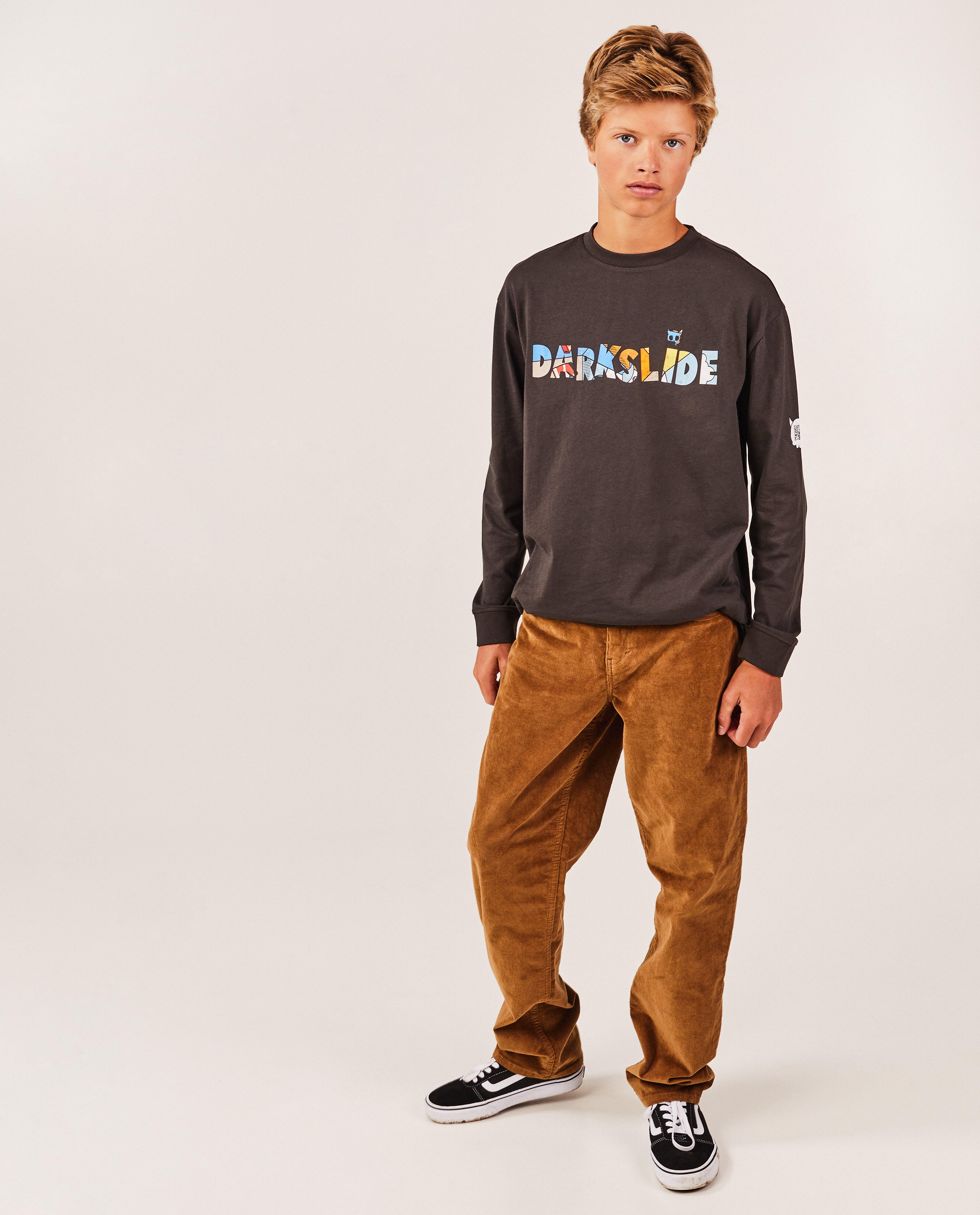 Donkergrijze longsleeve met opschrift - null - Trick-it