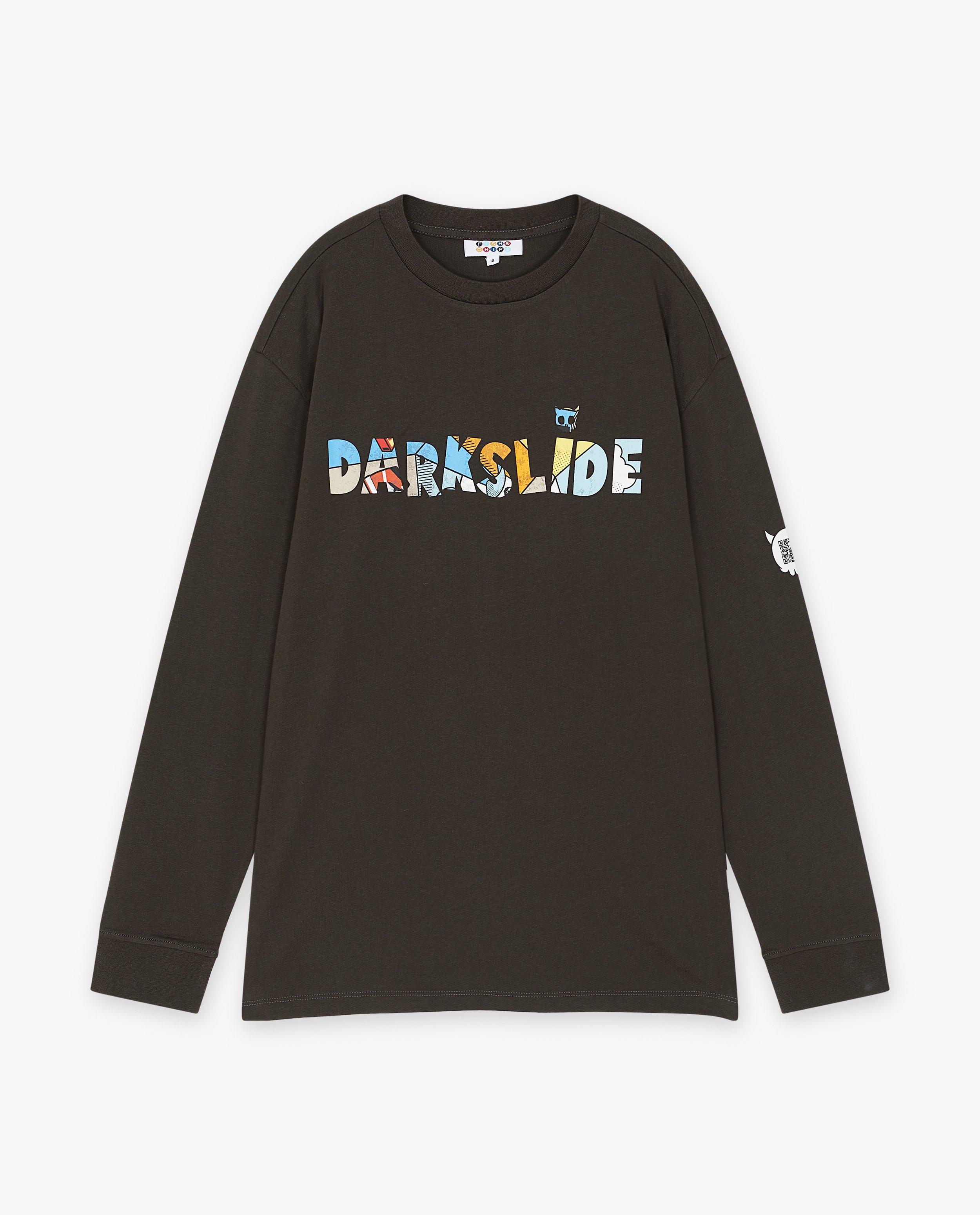 T-shirts - Donkergrijze longsleeve met opschrift