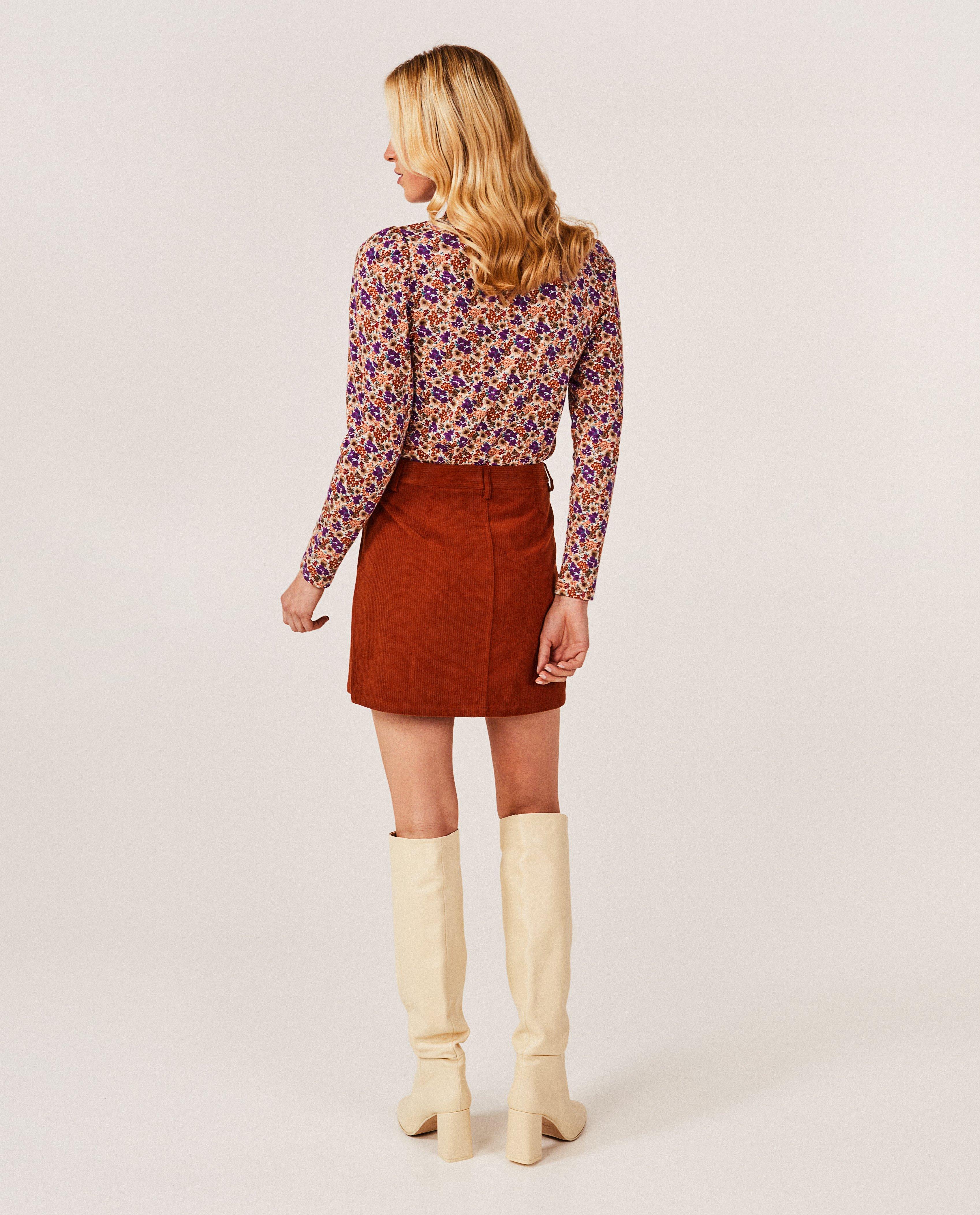 Rokken - Bruine rok met rib