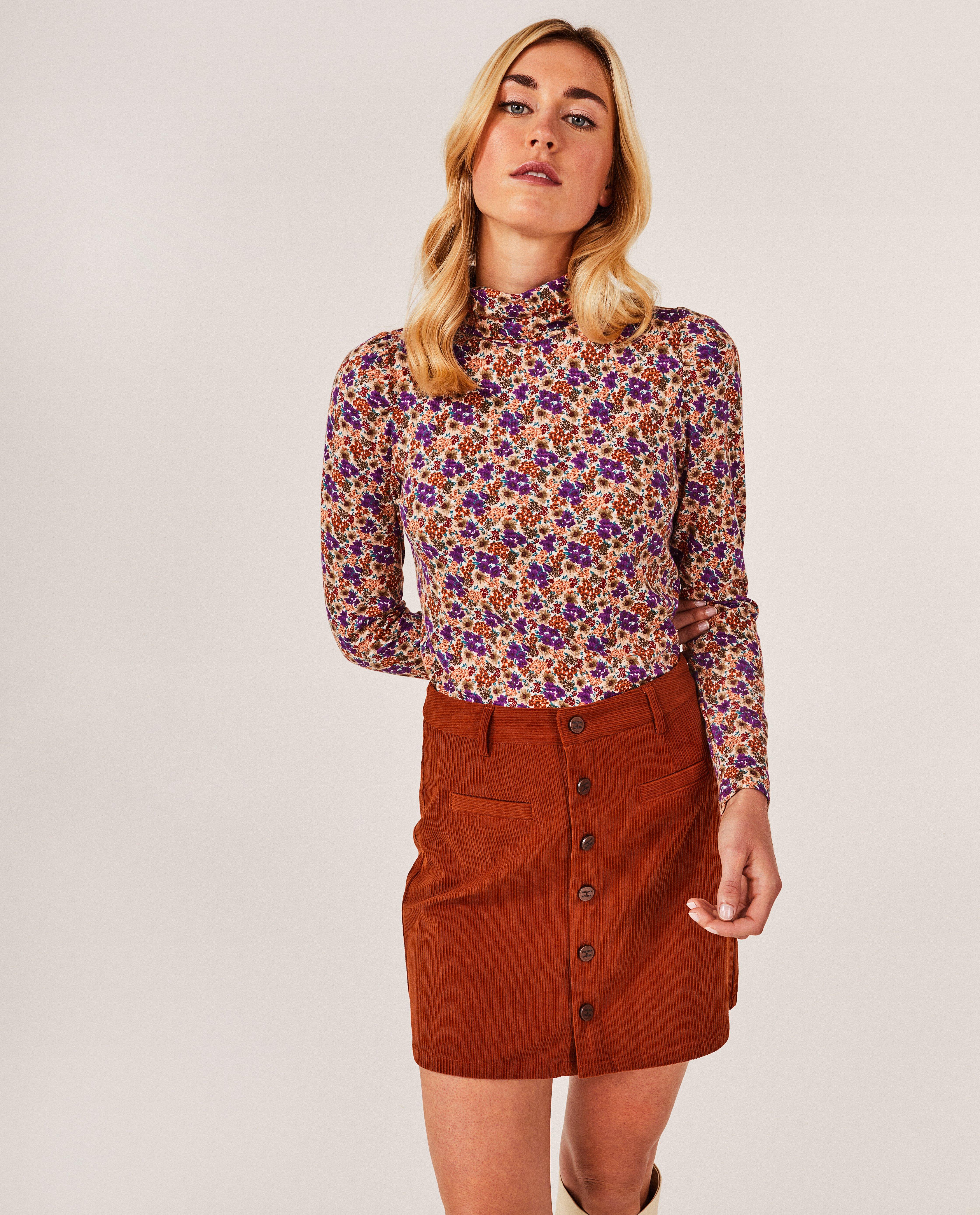 Rokken - Bruine rok met rib