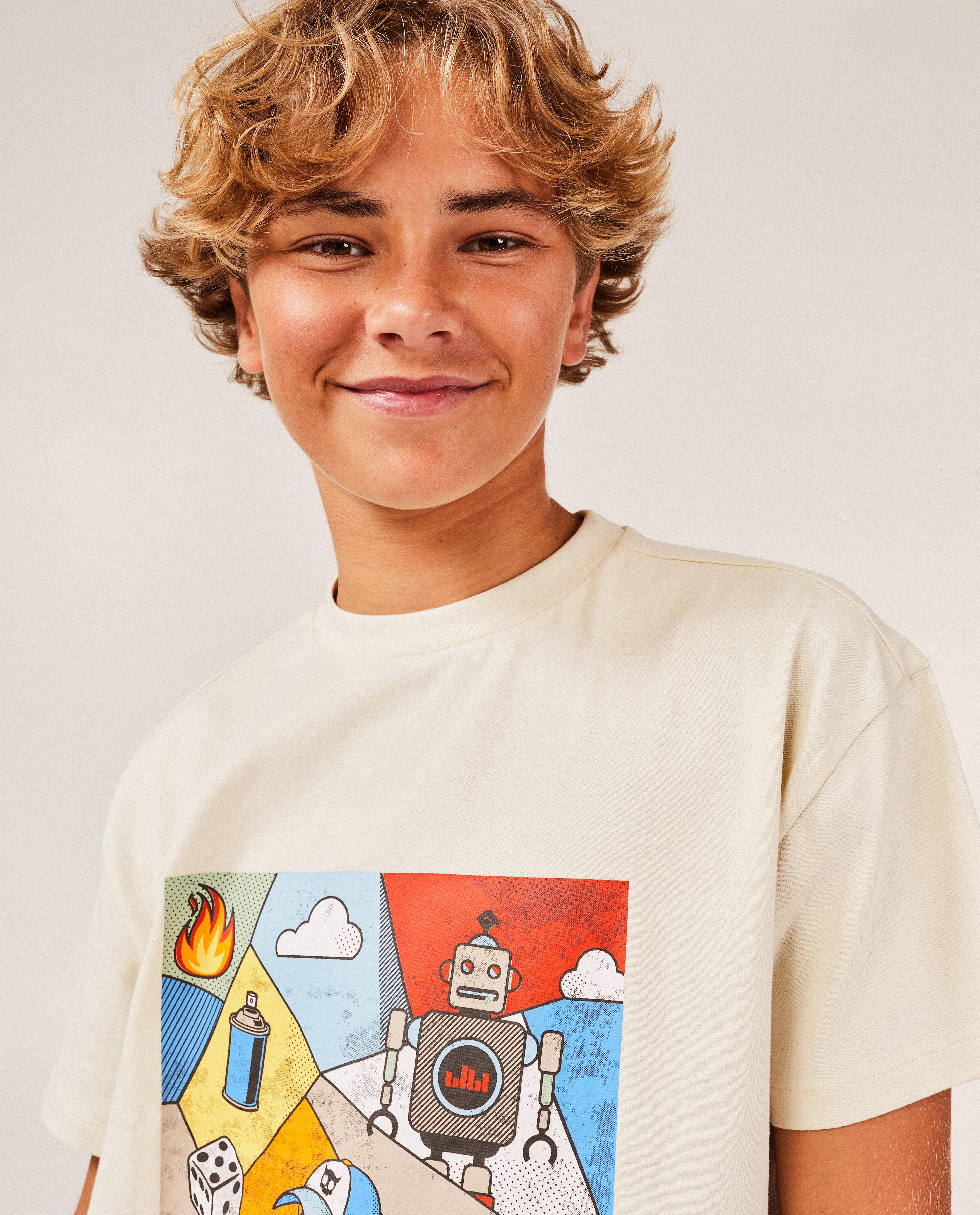 T-shirts - T-shirt beige à imprimé