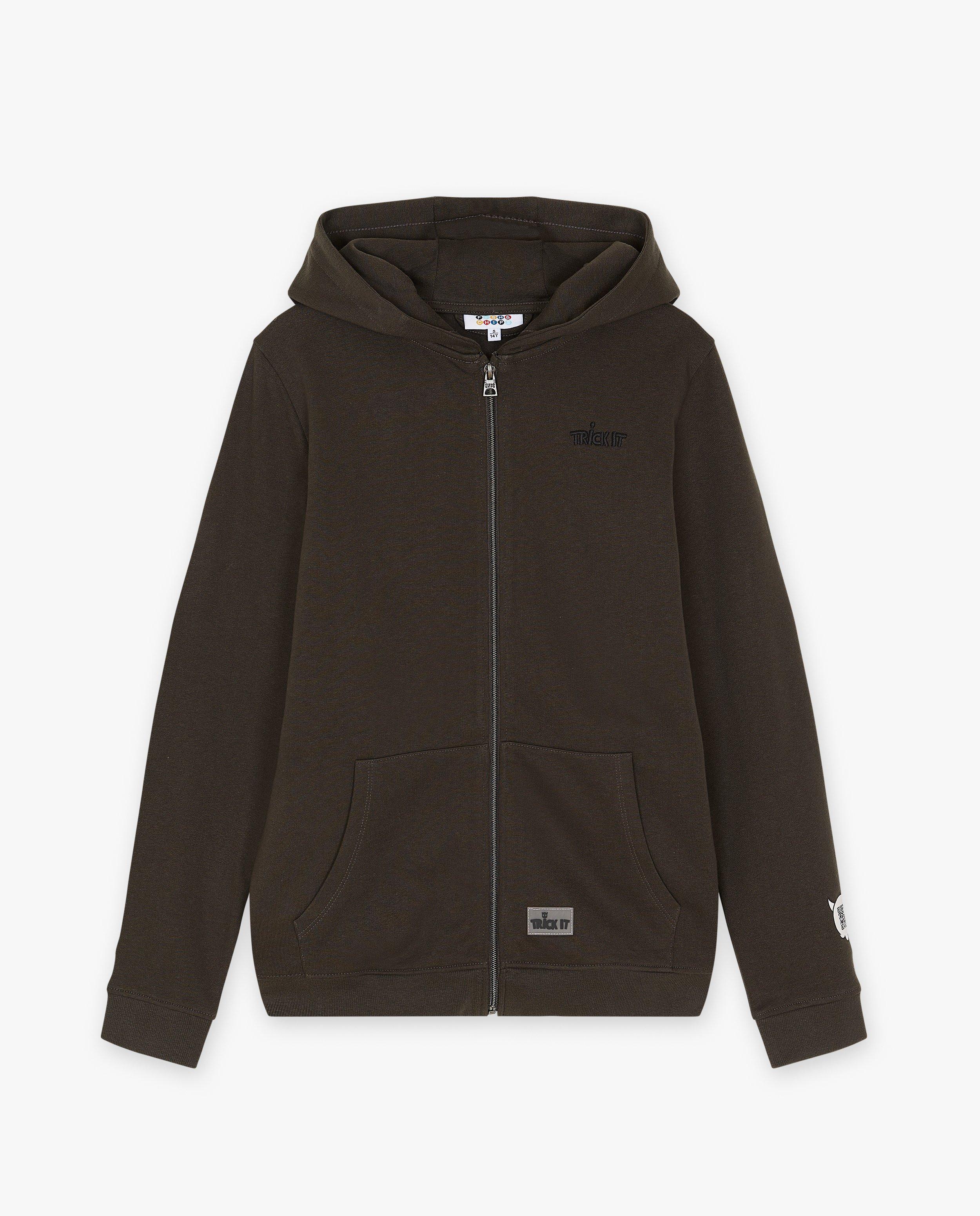 Cardigan - Sweatvest met opschrift in reliëf