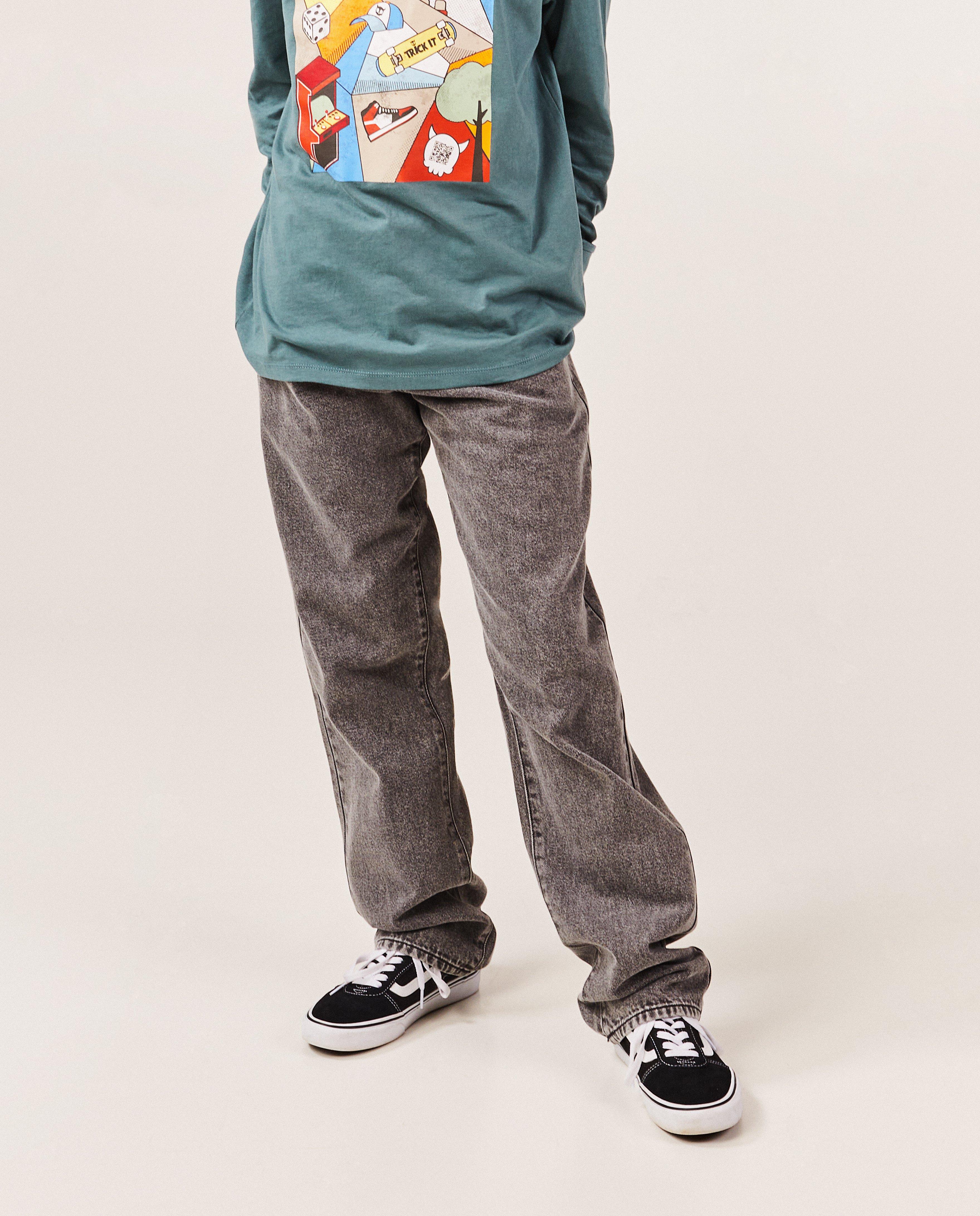 Jeans gris, loose fit - null - Fish & Chips