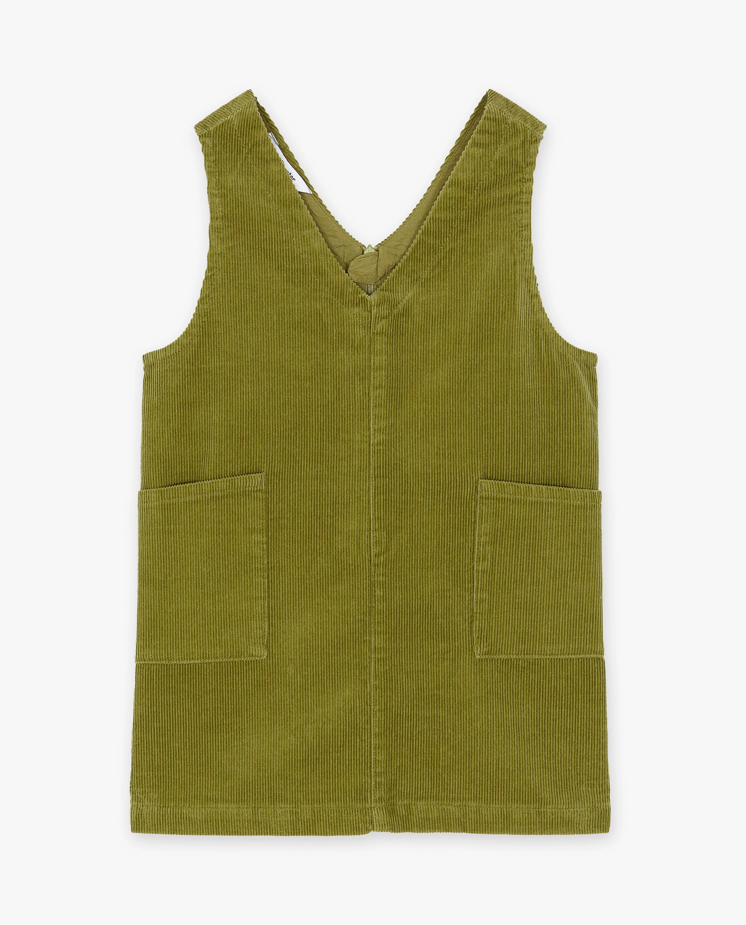 Groene jurk van ribfluweel