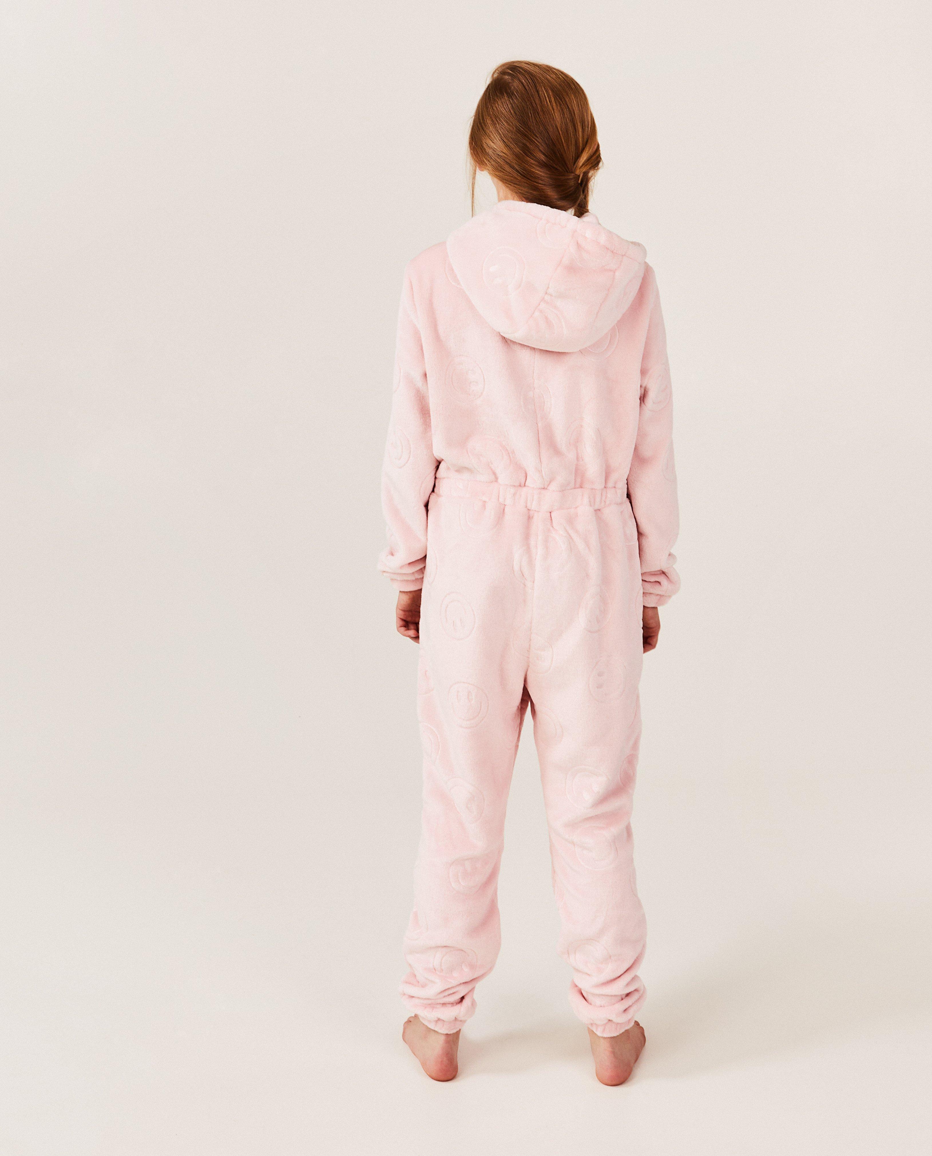 Nachtkleding - Roze onesie met smileys