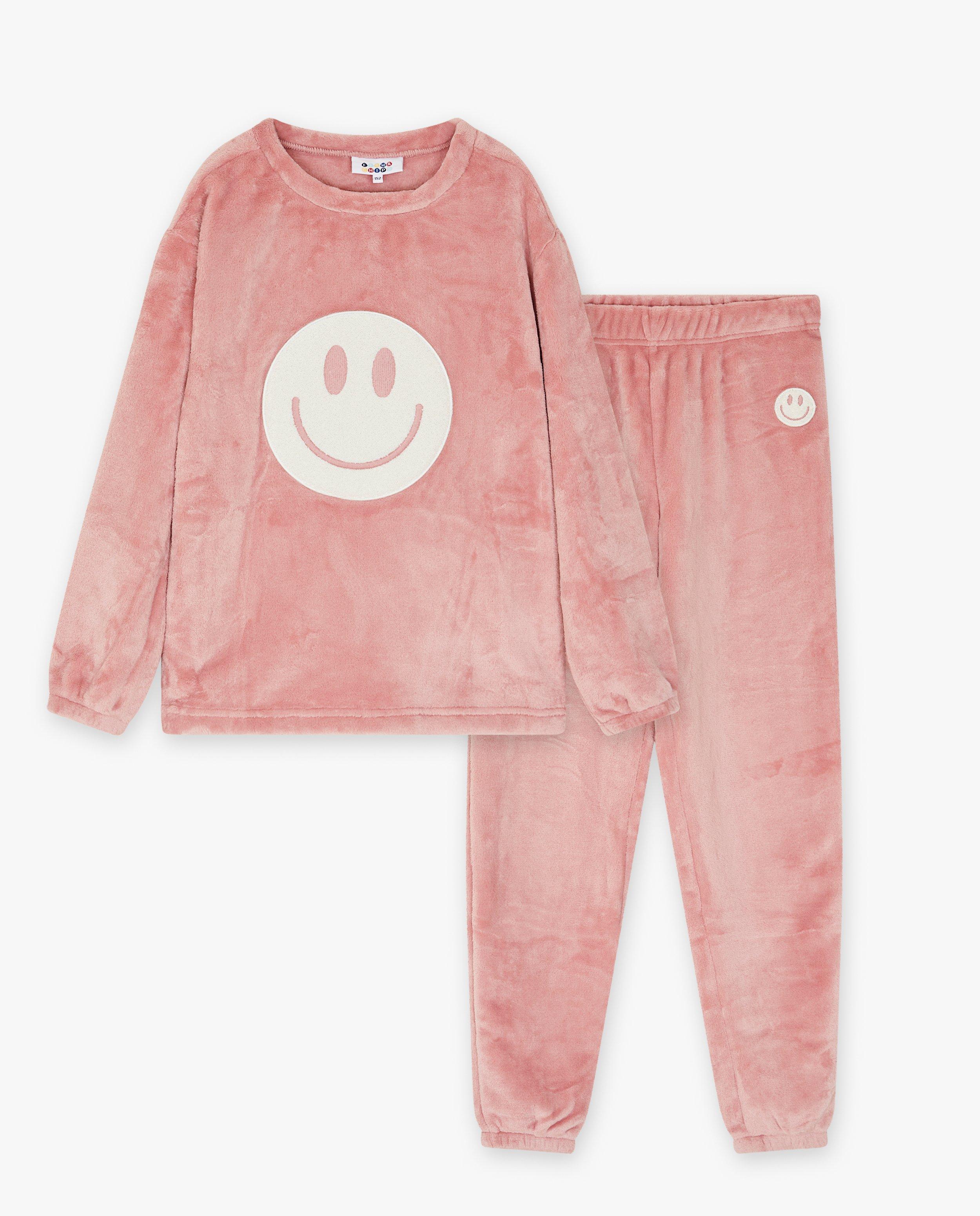 Nachtkleding - Roze pyjama van fleece