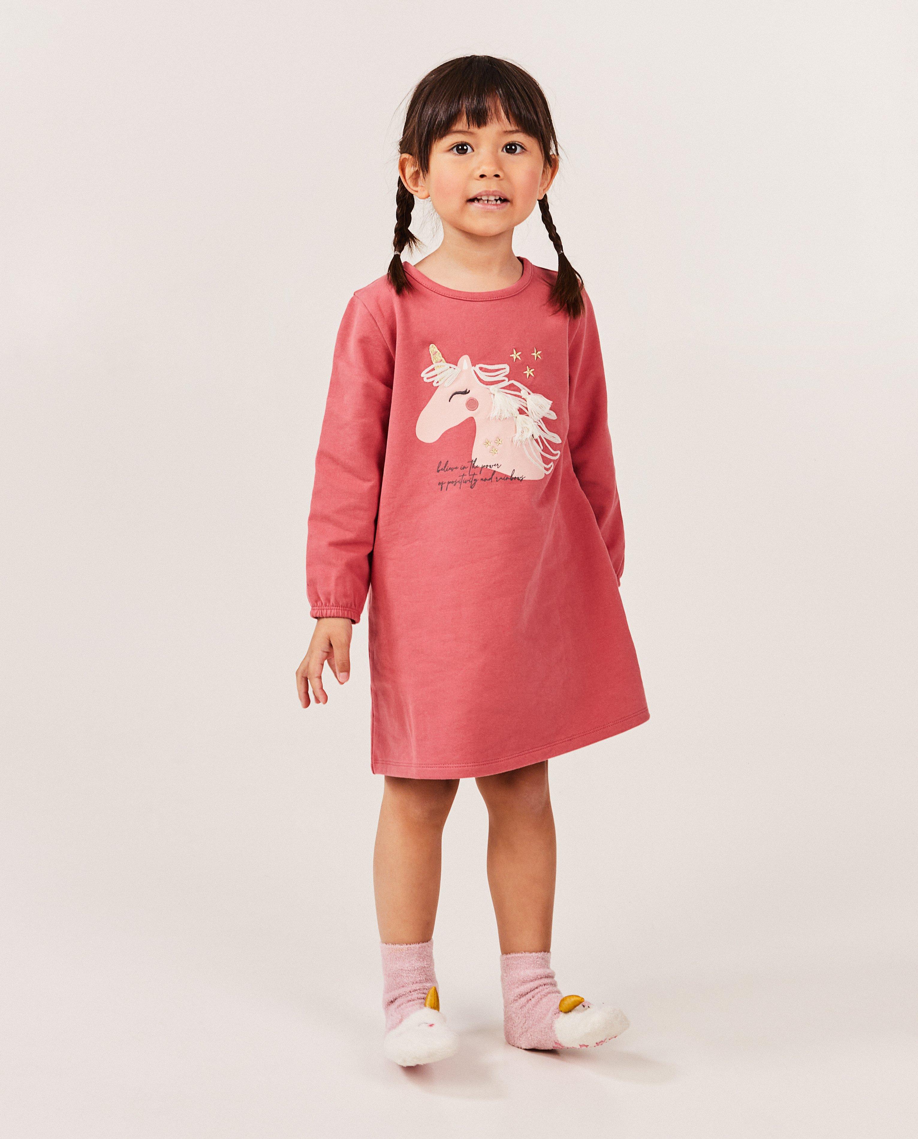 Nachtkleding - Roze nachtkleed met eenhoornprint