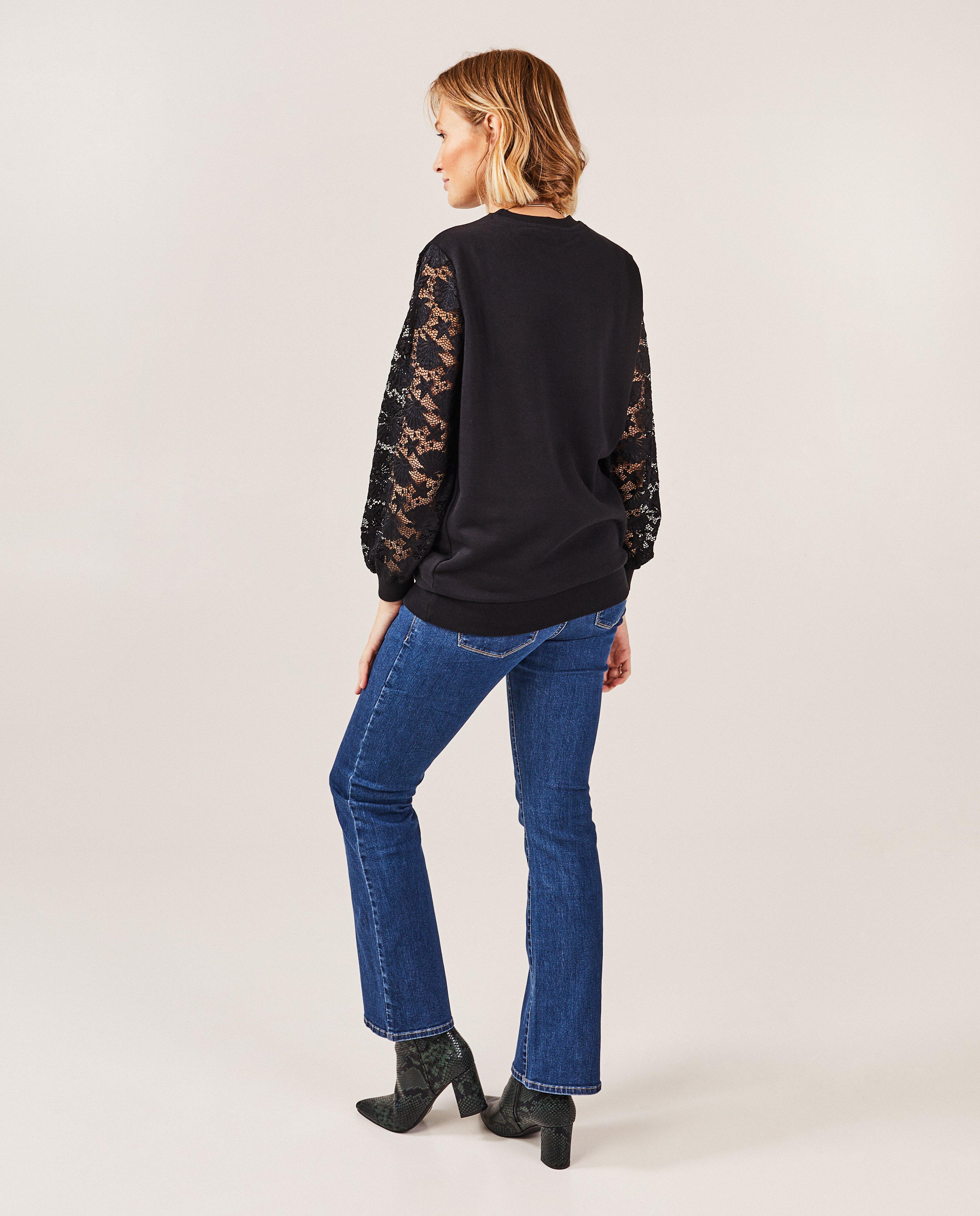 Jeans - Blauwe zwangerschapsjeans, flared fit