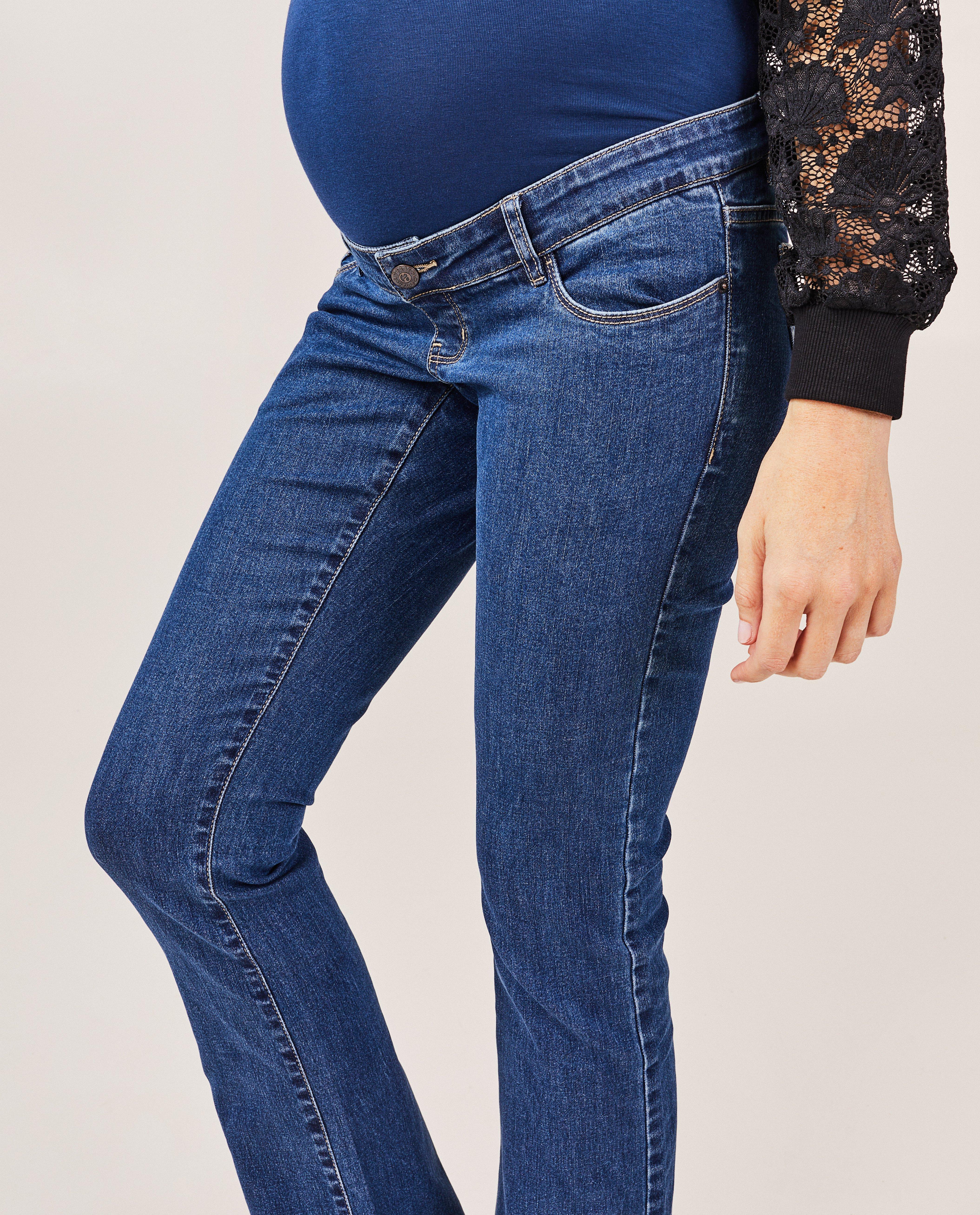 Jeans - Blauwe zwangerschapsjeans, flared fit