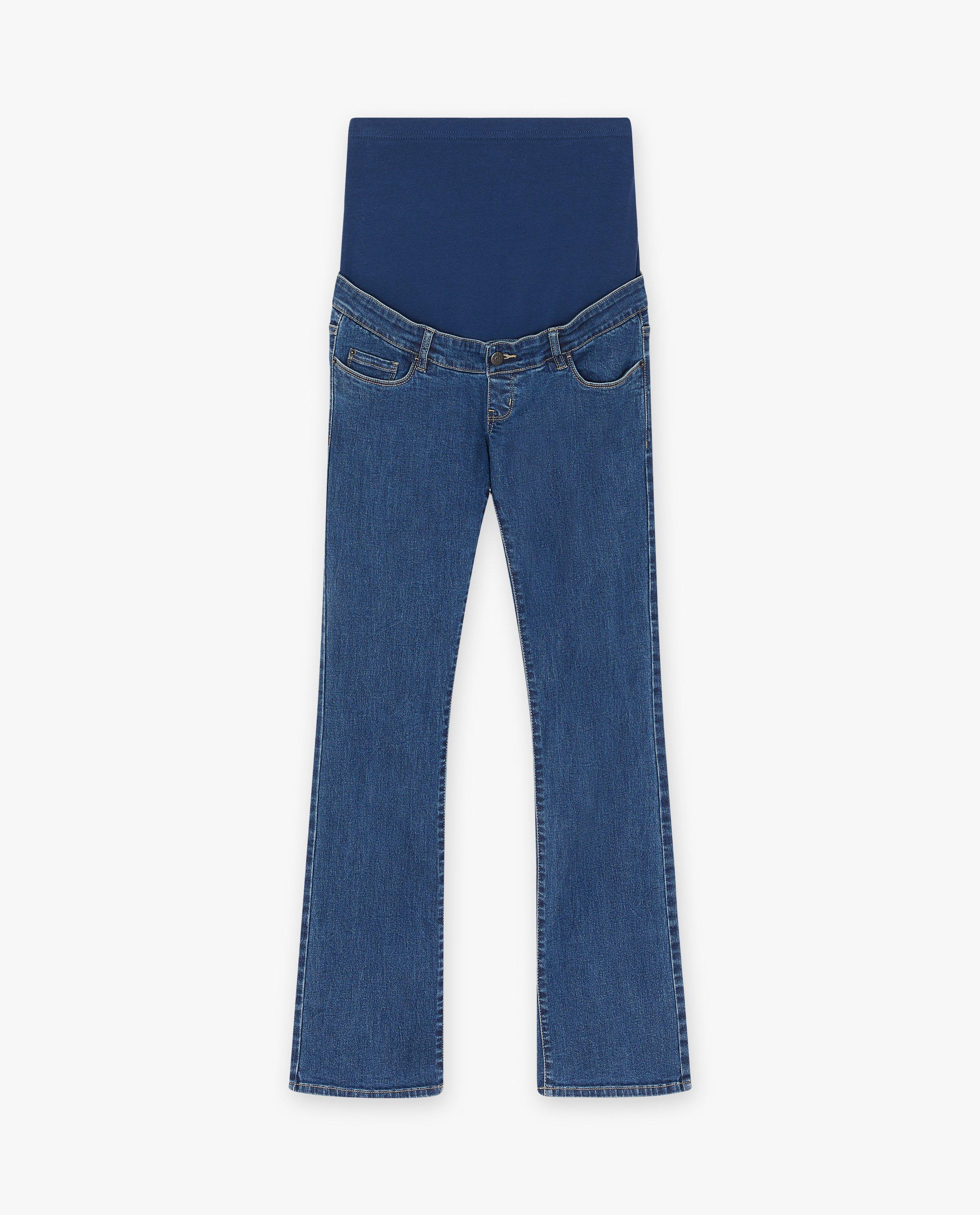 Jeans - Blauwe zwangerschapsjeans, flared fit