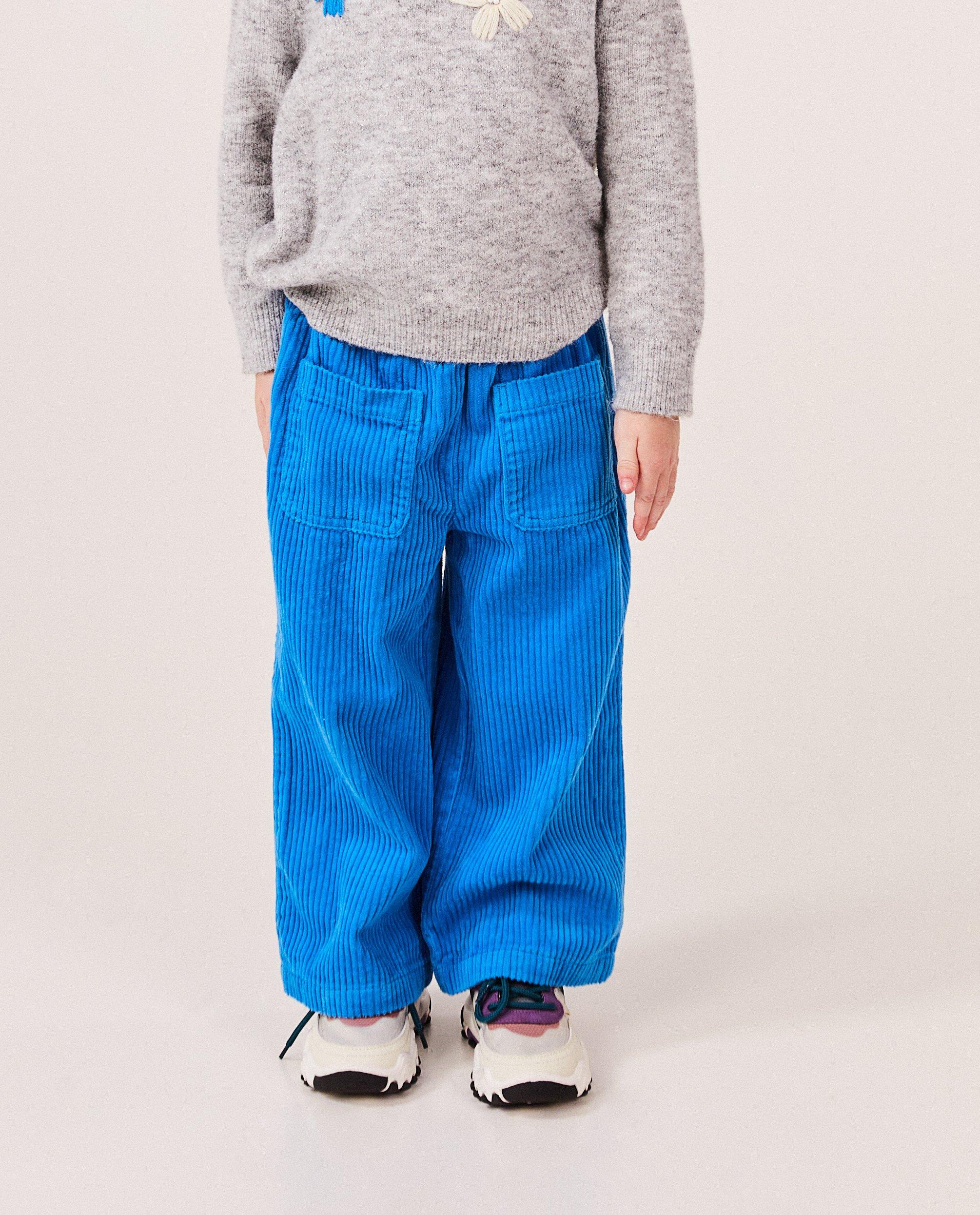 Blauwe broek van ribfluweel - null - Milla Star