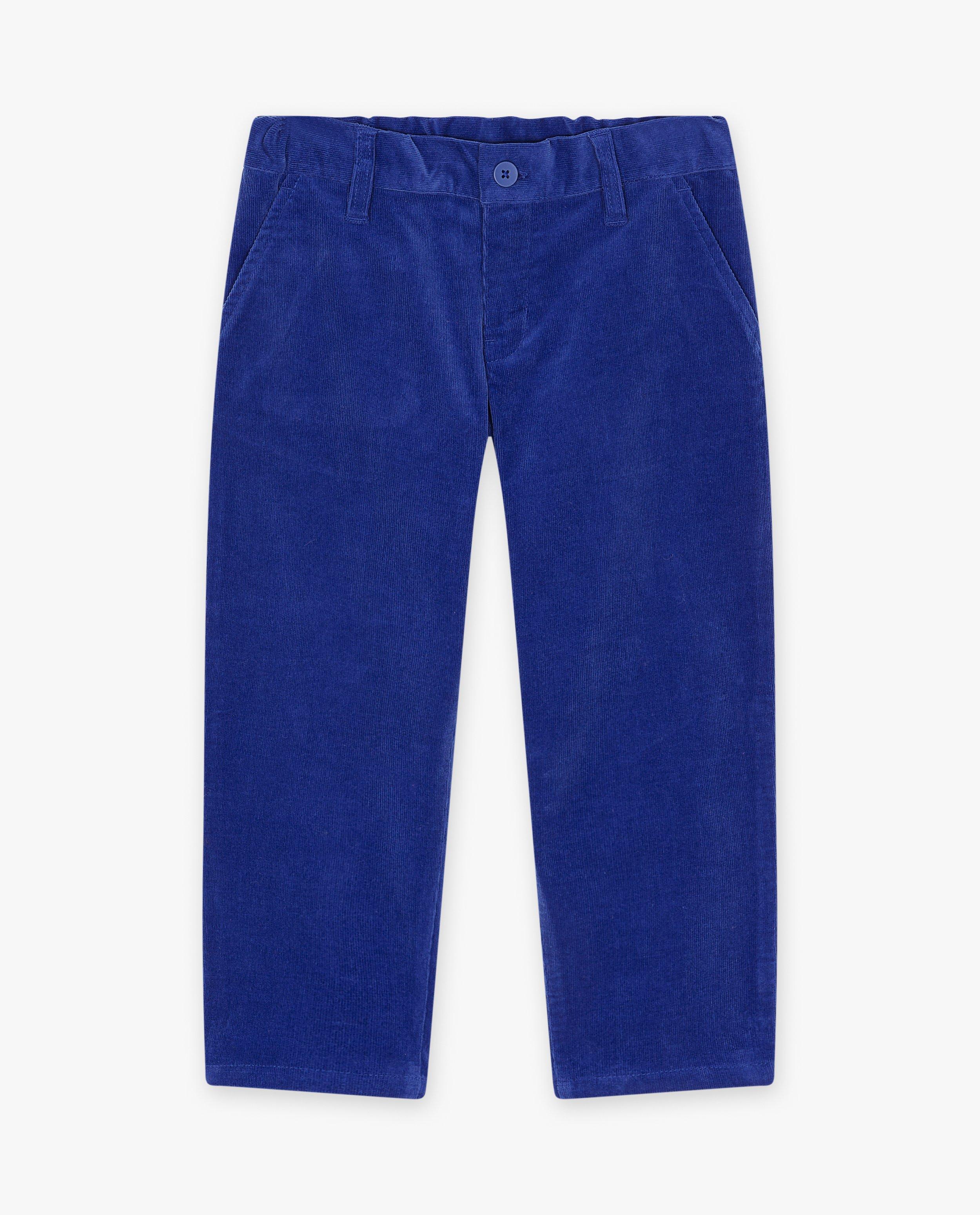 Broeken - Blauwe broek van ribfluweel